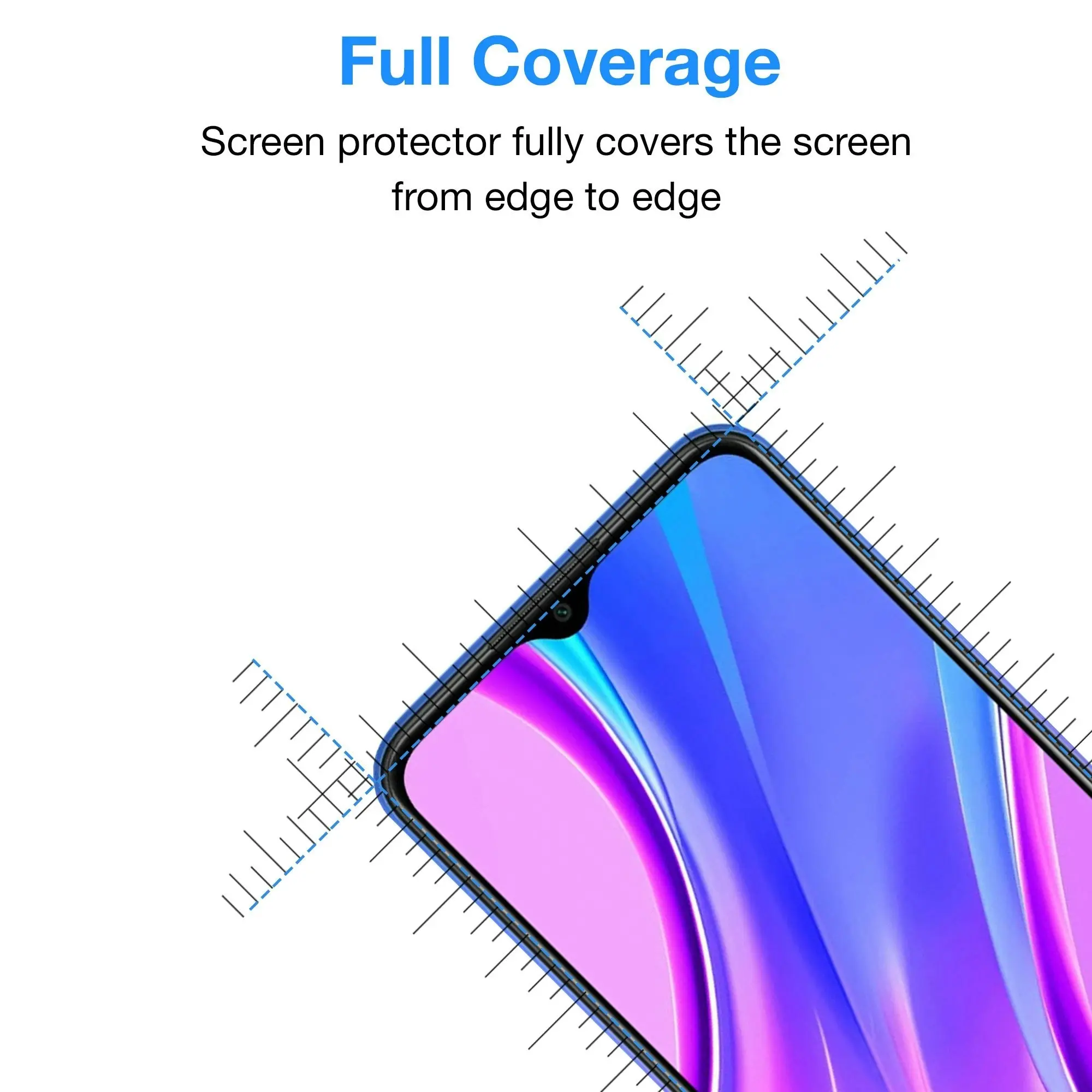 [2 Pack] MEZON Full Coverage Xiaomi Redmi 9T Tempered Glass Crystal Clear Premium 9H HD Screen Protector (Redmi 9T, 9H Full)