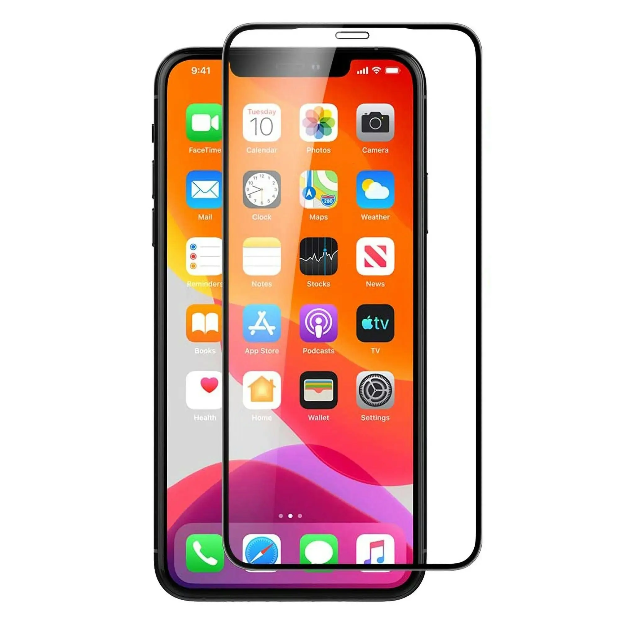 [2 Pack] MEZON Full Coverage Apple iPhone 11 Pro Max (6.5") Tempered Glass Crystal Clear Premium 9H HD Screen Protector