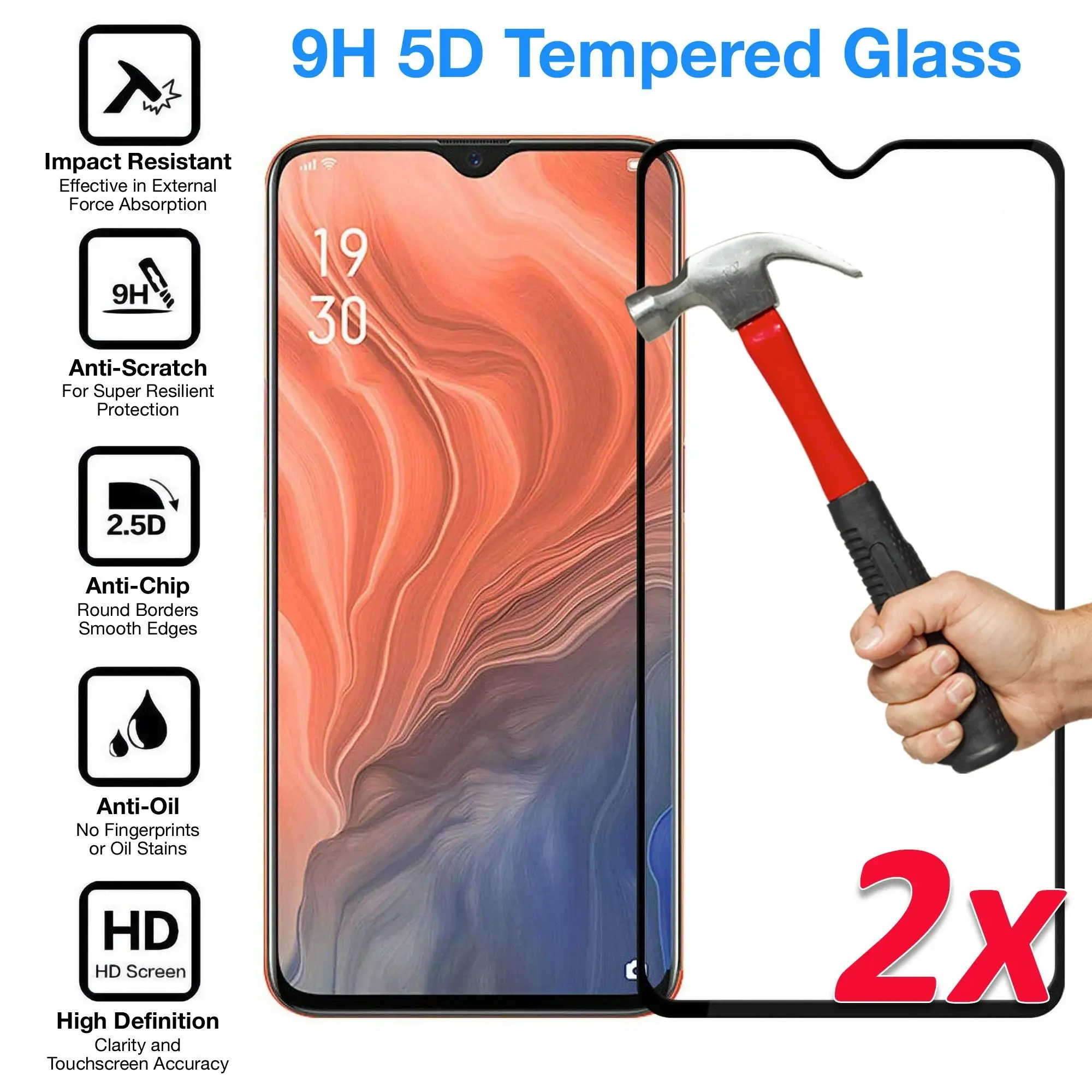 [2 Pack] MEZON Full Coverage Vivo Y11s Tempered Glass Crystal Clear Premium 9H HD Screen Protector (Vivo Y11s, 9H Full)