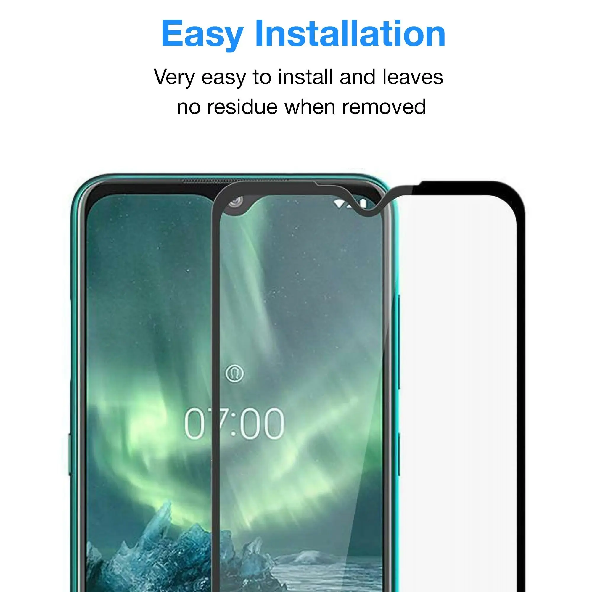 [2 Pack] MEZON Full Coverage Nokia 5.3 Tempered Glass Crystal Clear Premium 9H HD Screen Protector (Nokia 5.3, 9H Full)