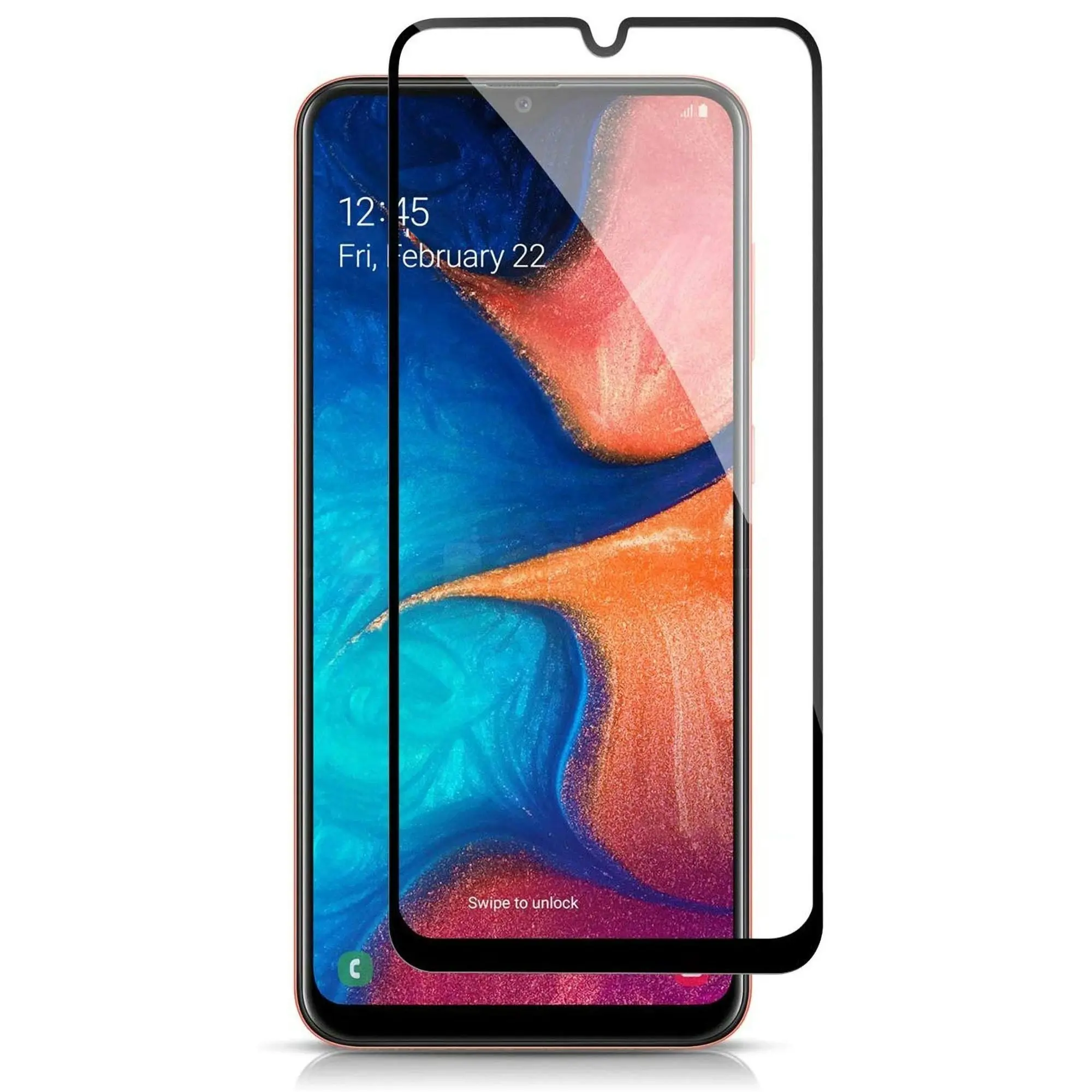 [2 Pack] MEZON Full Coverage Samsung Galaxy A30 Tempered Glass Crystal Clear Premium 9H HD Screen Protector (A30, 9H Full)