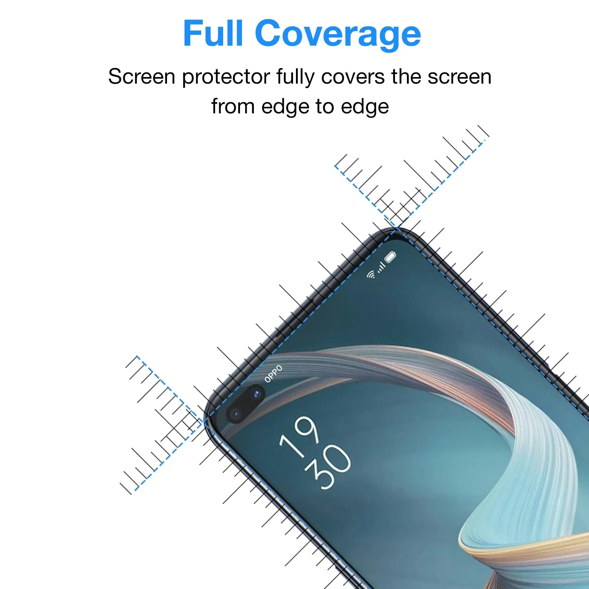 [2 Pack] MEZON Full Coverage OPPO Reno4 Z 5G Tempered Glass Crystal Clear Premium 9H Screen Protector (OPPO Reno4 Z 5G, 9H Full)