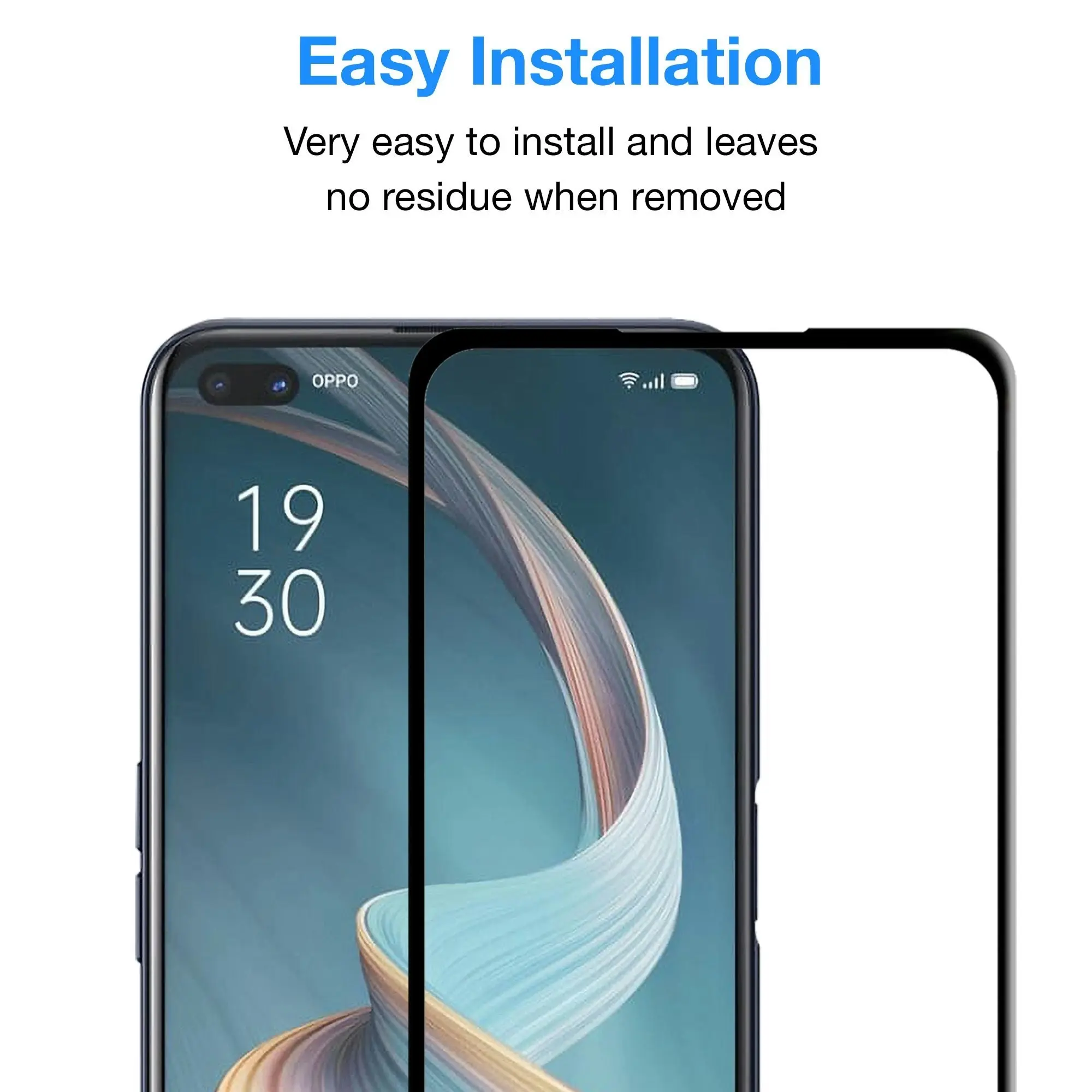 [2 Pack] MEZON Full Coverage OPPO Reno4 Z 5G Tempered Glass Crystal Clear Premium 9H Screen Protector (OPPO Reno4 Z 5G, 9H Full)