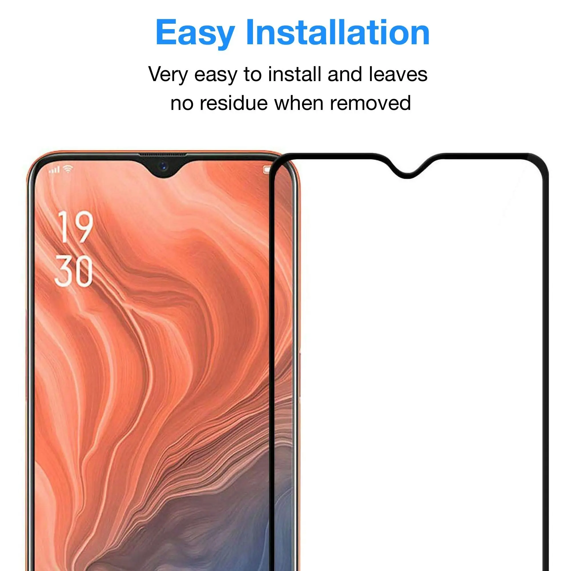 [2 Pack] MEZON Full Coverage OPPO Reno Z Tempered Glass Crystal Clear Premium 9H HD Screen Protector (OPPO Reno Z, 9H Full)