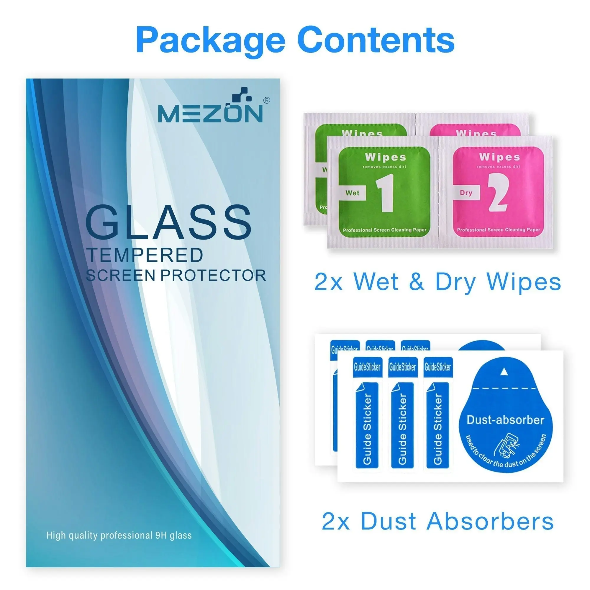 [2 Pack] MEZON Full Coverage Realme C3 Tempered Glass Crystal Clear Premium 9H HD Screen Protector (Realme C3, 9H Full)