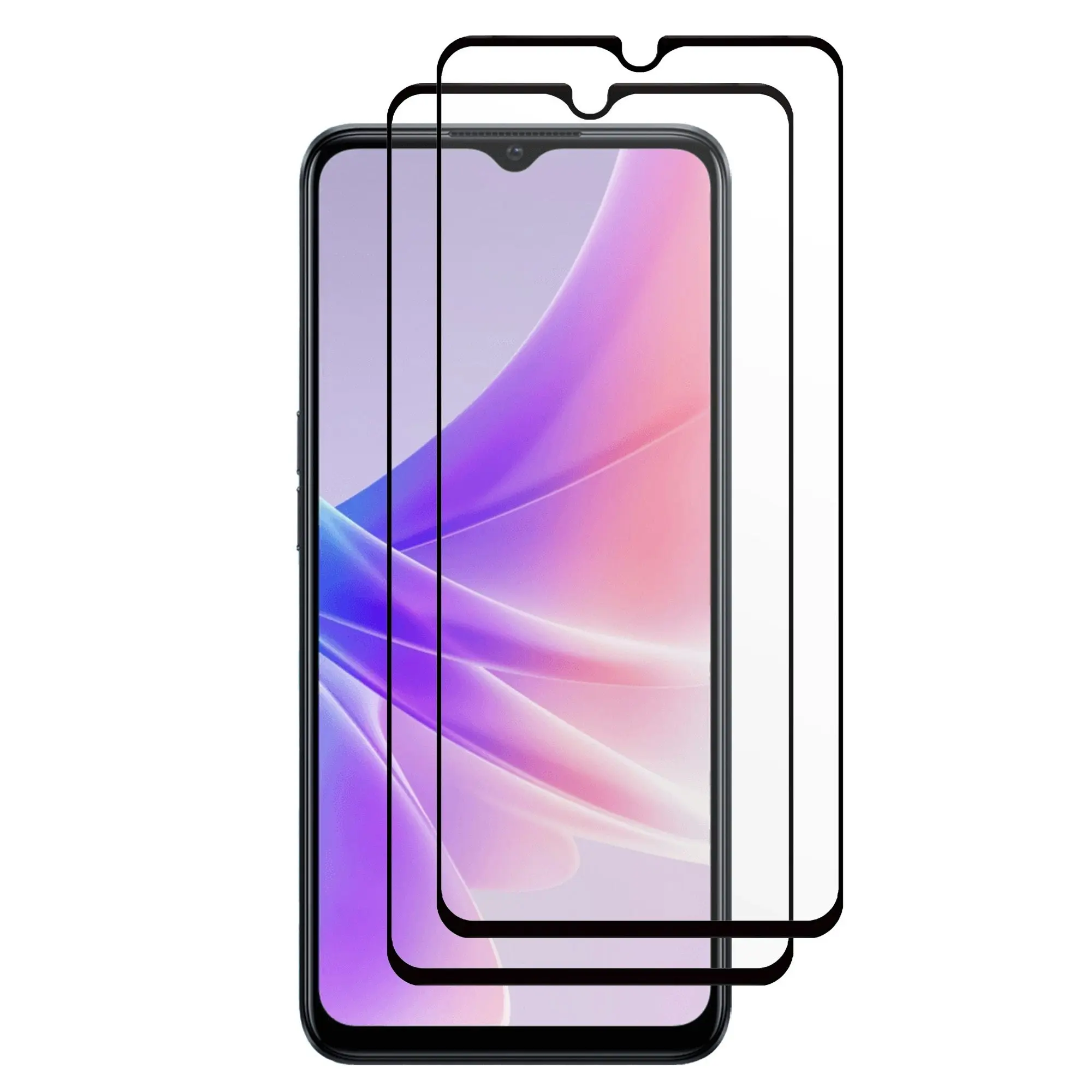 [2 Pack] MEZON Full Coverage Tempered Glass for OPPO A57 4G Crystal Clear Premium 9H HD Screen Protector (OPPO A57 4G, 9H Full)