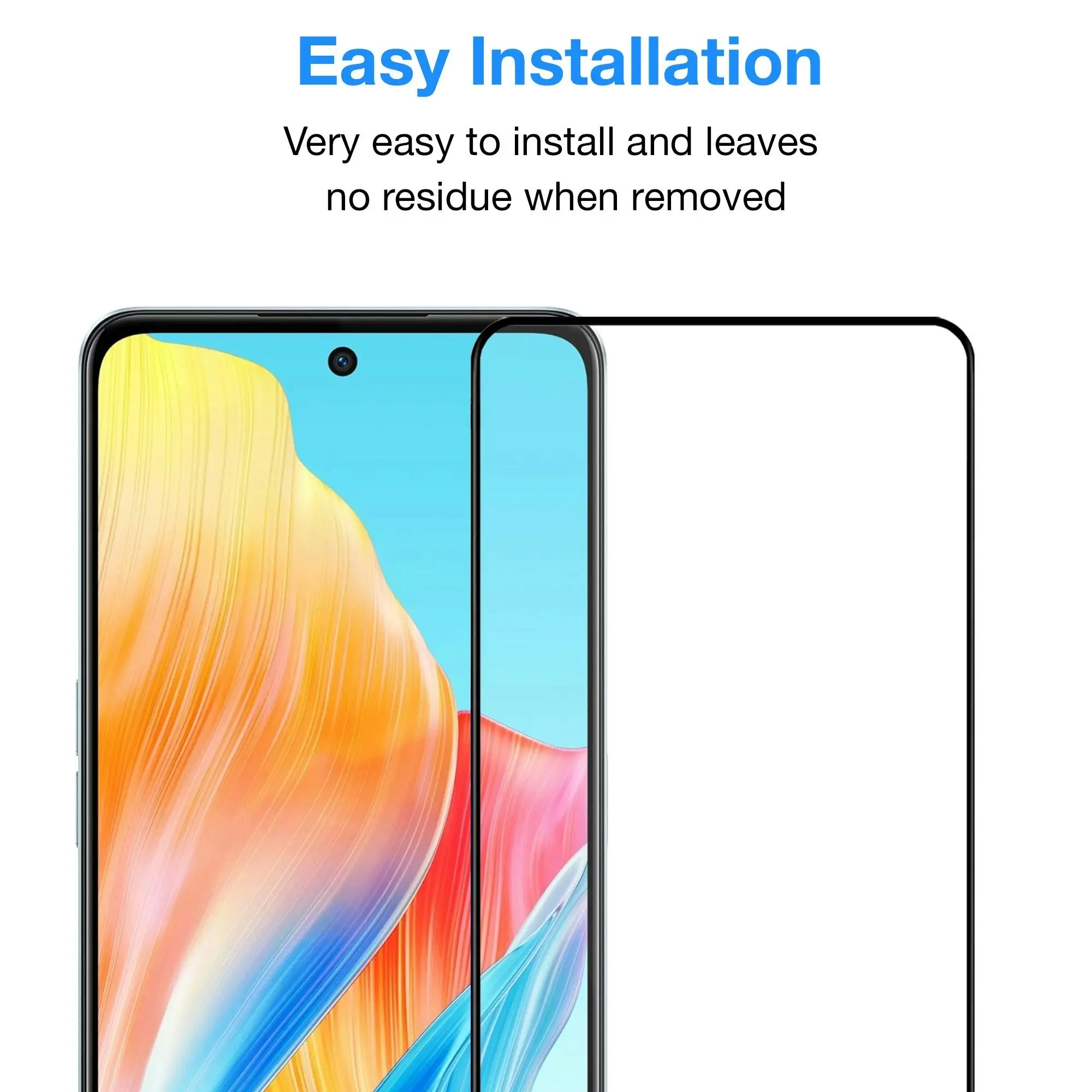 [2 Pack] MEZON Full Coverage Tempered Glass for OPPO A98 5G Crystal Clear Premium 9H HD Screen Protector (OPPO A98 5G, 9H Full)