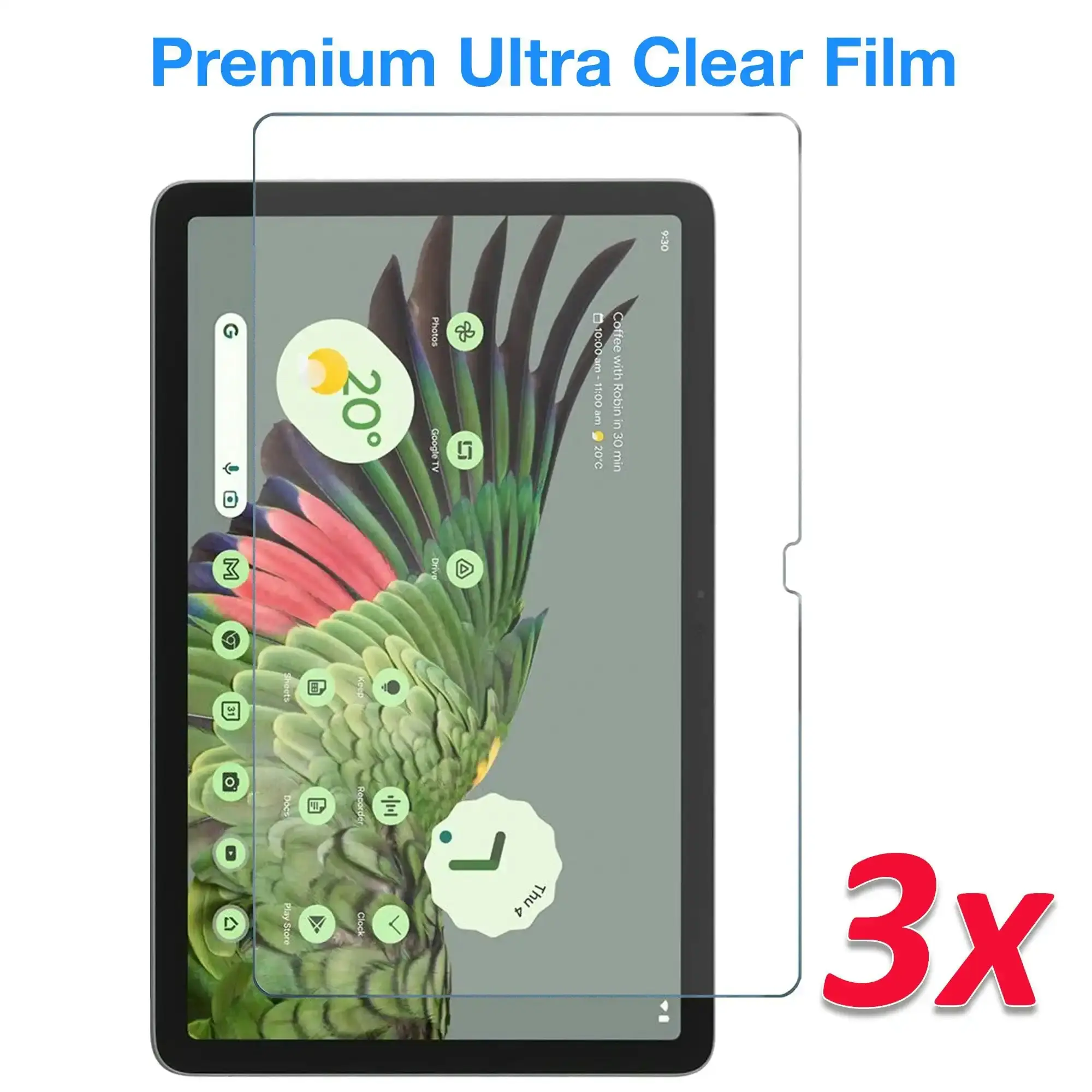 [3 Pack] MEZON Google Pixel Tablet 2023 (11") Ultra Clear Film Screen Protectors (Pixel Tablet, Clear)