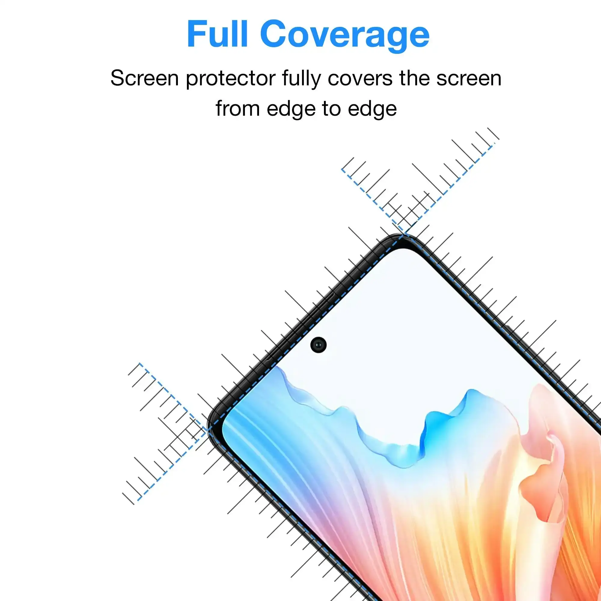 [2 Pack] MEZON Full Coverage Tempered Glass for OPPO A79 5G Crystal Clear Premium 9H HD Screen Protector (OPPO A79 5G, 9H Full)