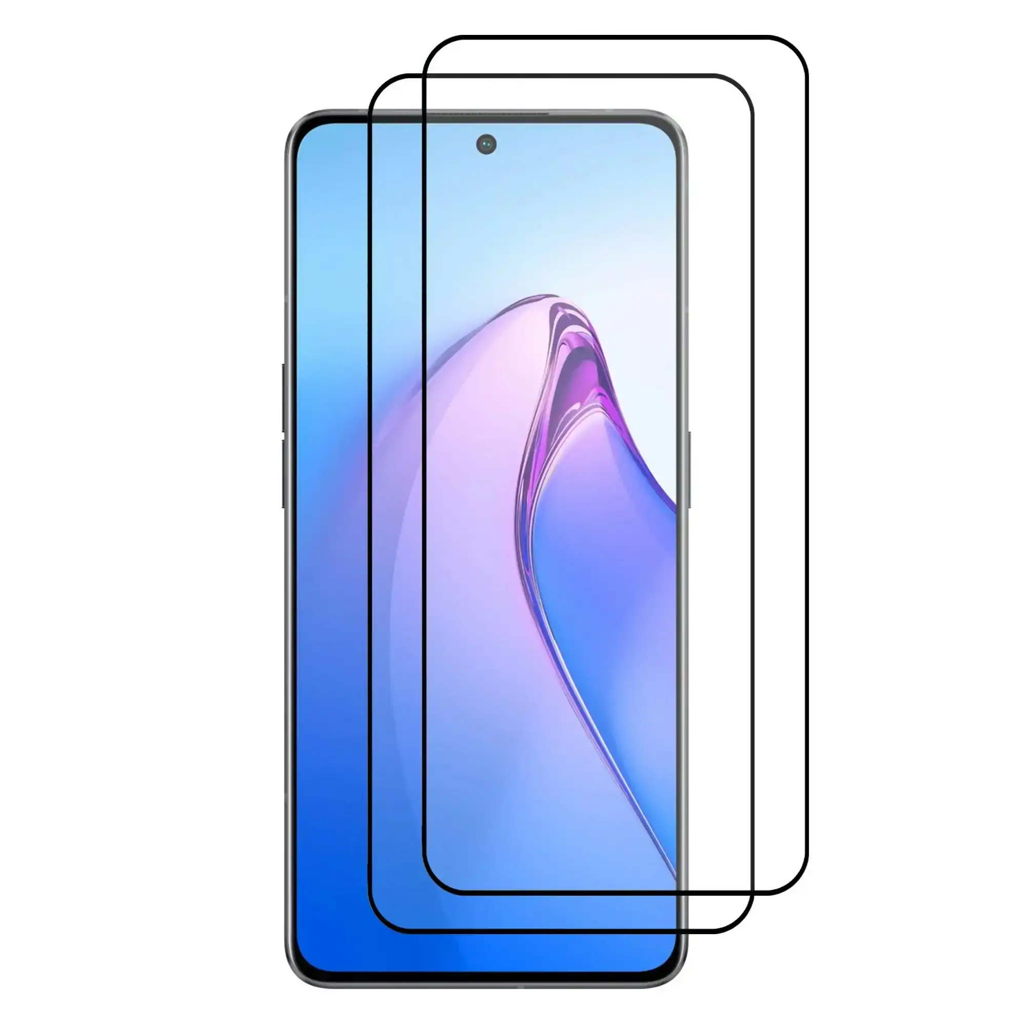 [2 Pack] MEZON Full Coverage Tempered Glass for OPPO Reno8 Pro 5G Crystal Clear Premium 9H HD Screen Protector