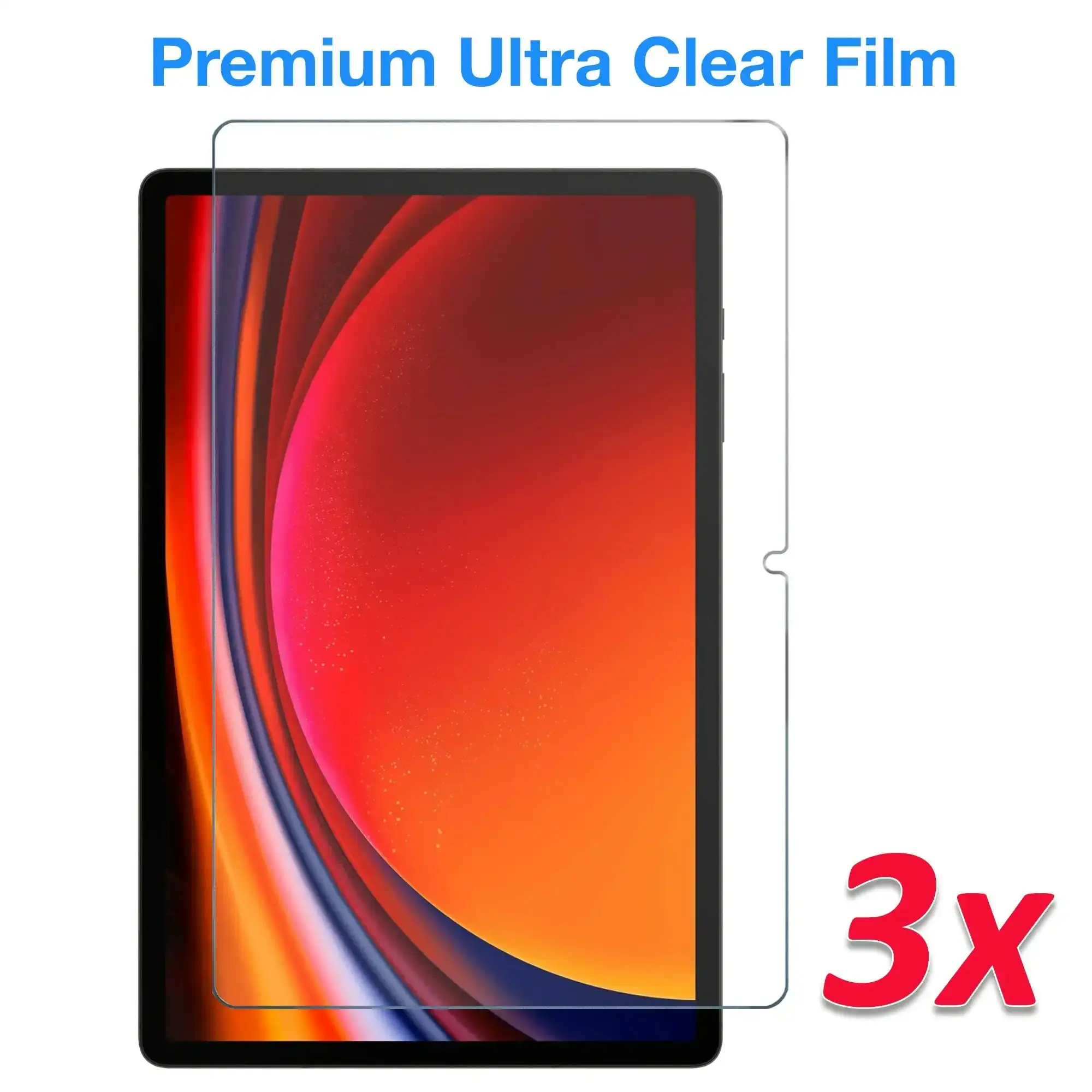 [3 Pack] MEZON Samsung Galaxy Tab S9+ (12.4") Ultra Clear Film Screen Protector (SM-X810, X816, Clear)