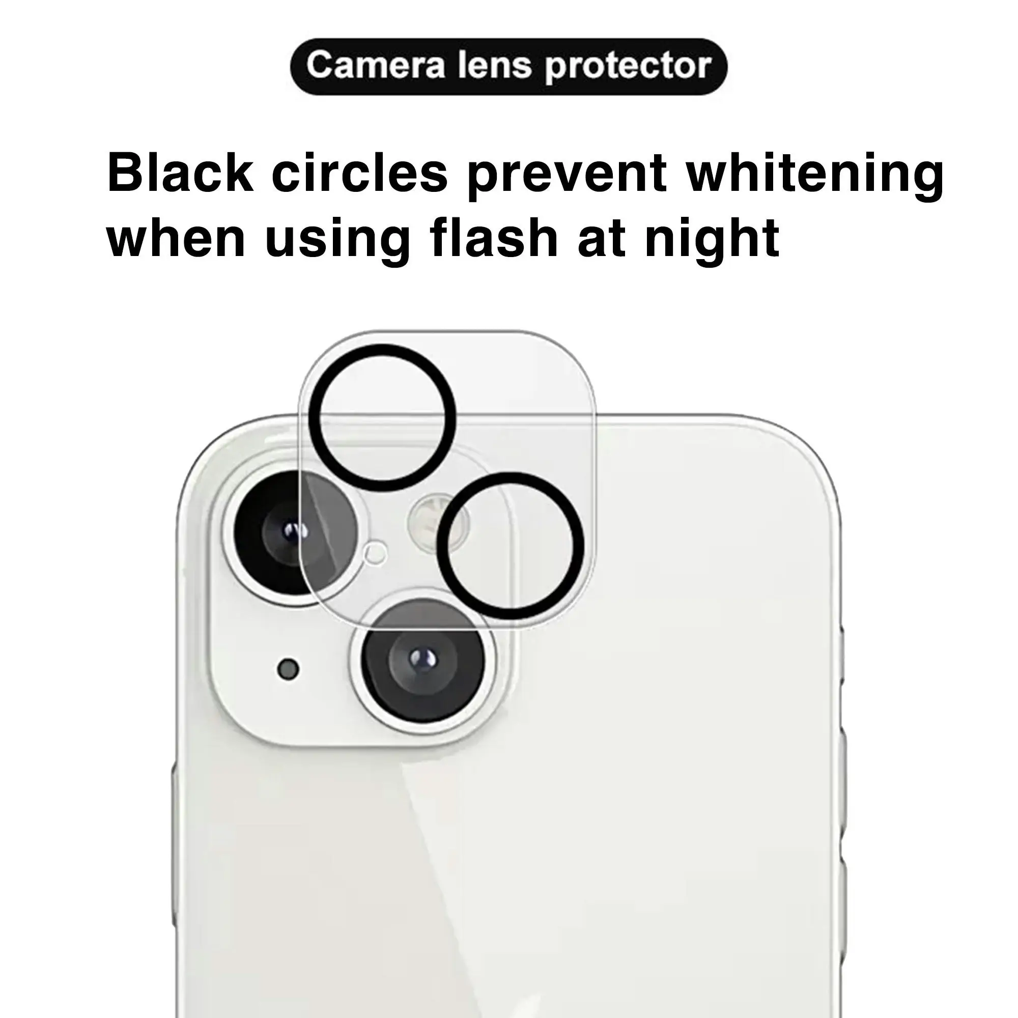 [2 Pack] MEZON Camera Lens Tempered Glass for iPhone 14 Plus (6.7") Premium Full Coverage No Whitening from Flash