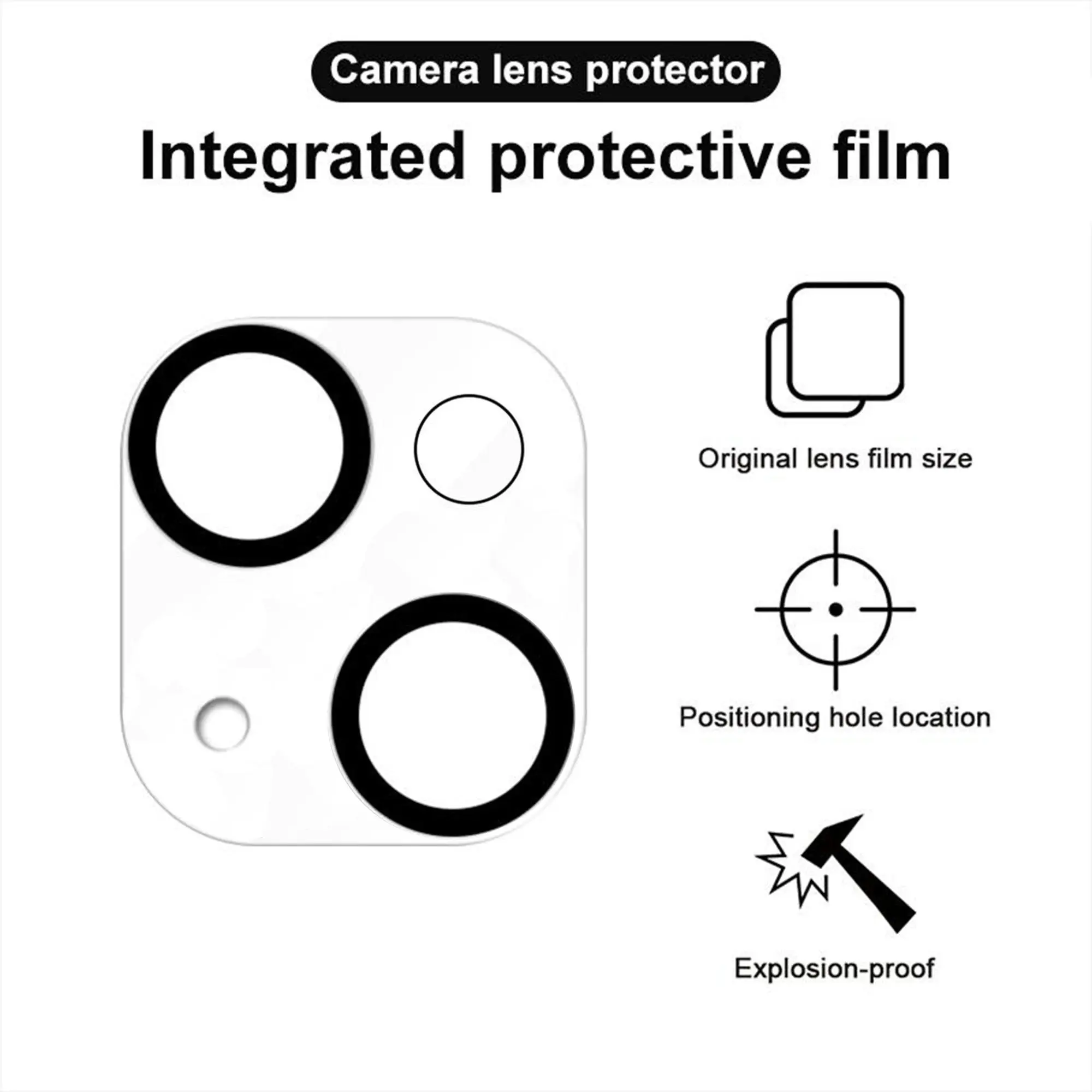 [2 Pack] MEZON Camera Lens Tempered Glass for iPhone 14 Plus (6.7") Premium Full Coverage No Whitening from Flash