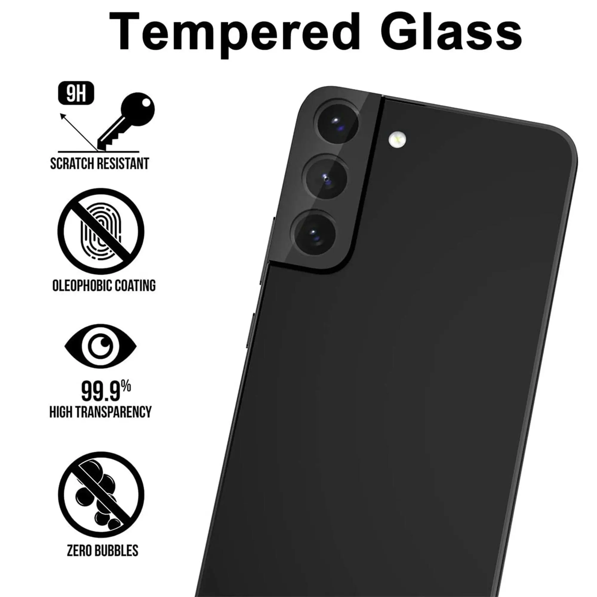 [2 Pack] MEZON Samsung Galaxy S22+ 5G Premium Full Coverage Camera Lens Tempered Glass – New Version, Black (S22+, Lens HD)