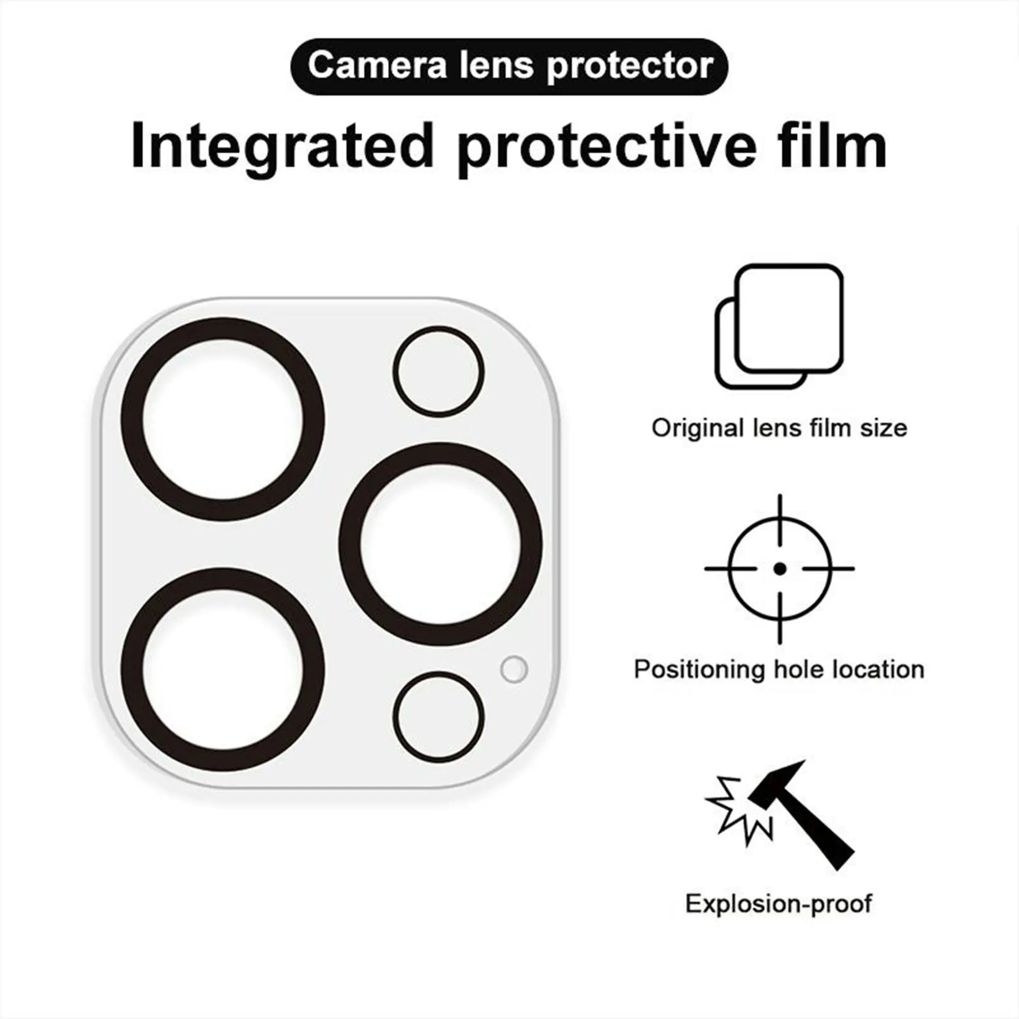 [2 Pack] MEZON Camera Lens Tempered Glass for iPhone 13 Pro (6.1") Premium Full Coverage – No Whitening from Flash