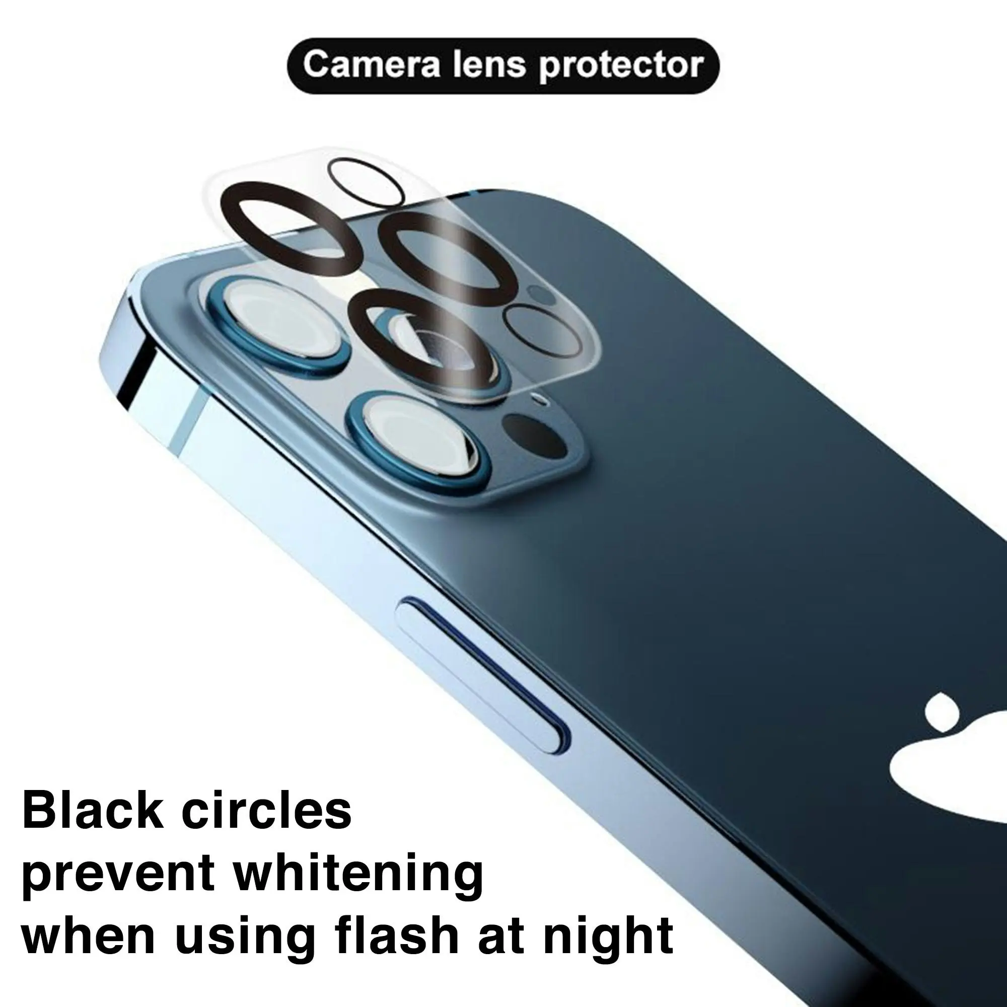 [2 Pack] MEZON Camera Lens Tempered Glass for iPhone 13 Pro (6.1") Premium Full Coverage – No Whitening from Flash