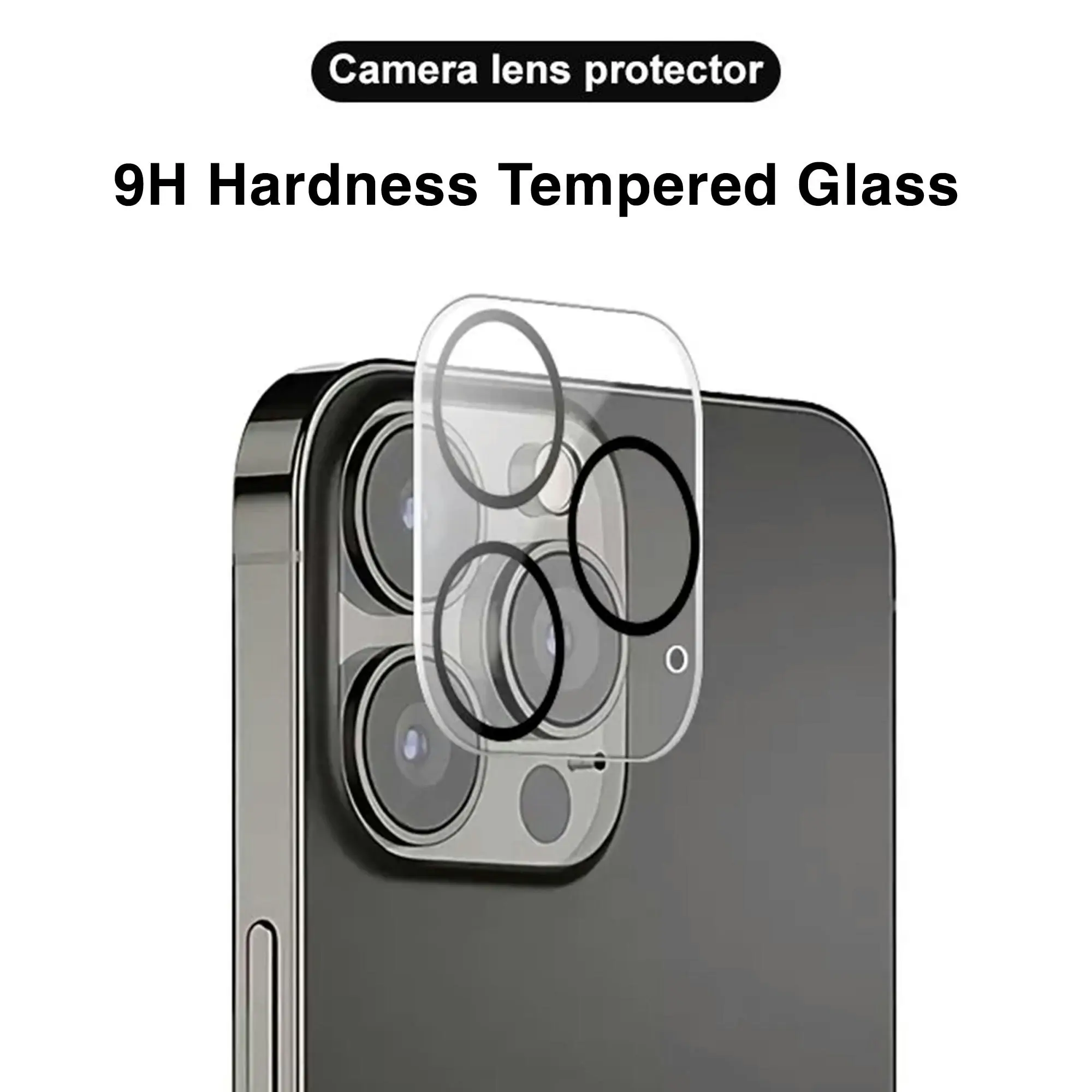 [2 Pack] MEZON Camera Lens Tempered Glass for iPhone 15 Pro Max (6.7") Premium Full Coverage No Whitening from Flash