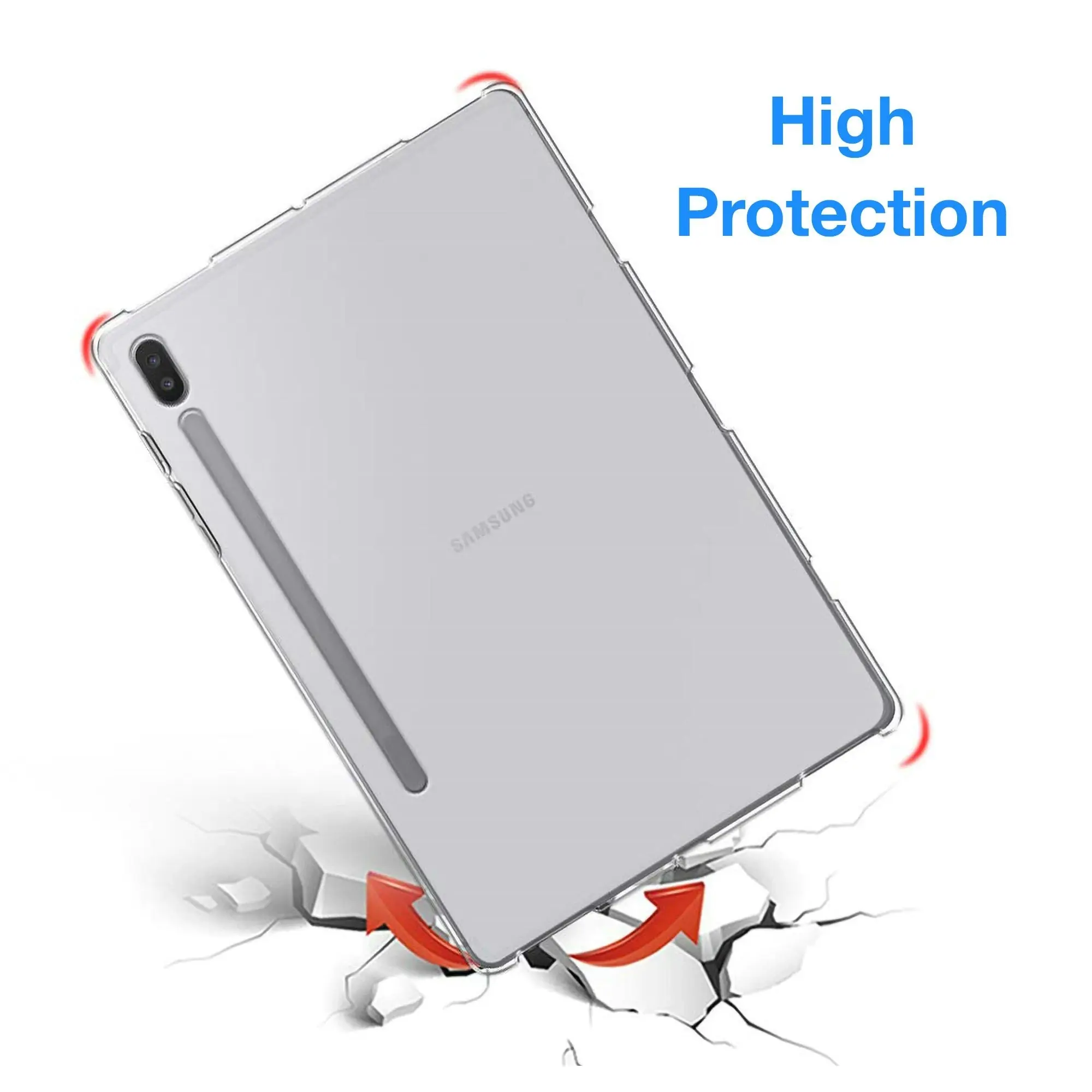 MEZON Samsung Galaxy Tab S7 FE 12.4" Ultra-Thin Transparent Clear TPU Gel Case (SM-T730, T735)