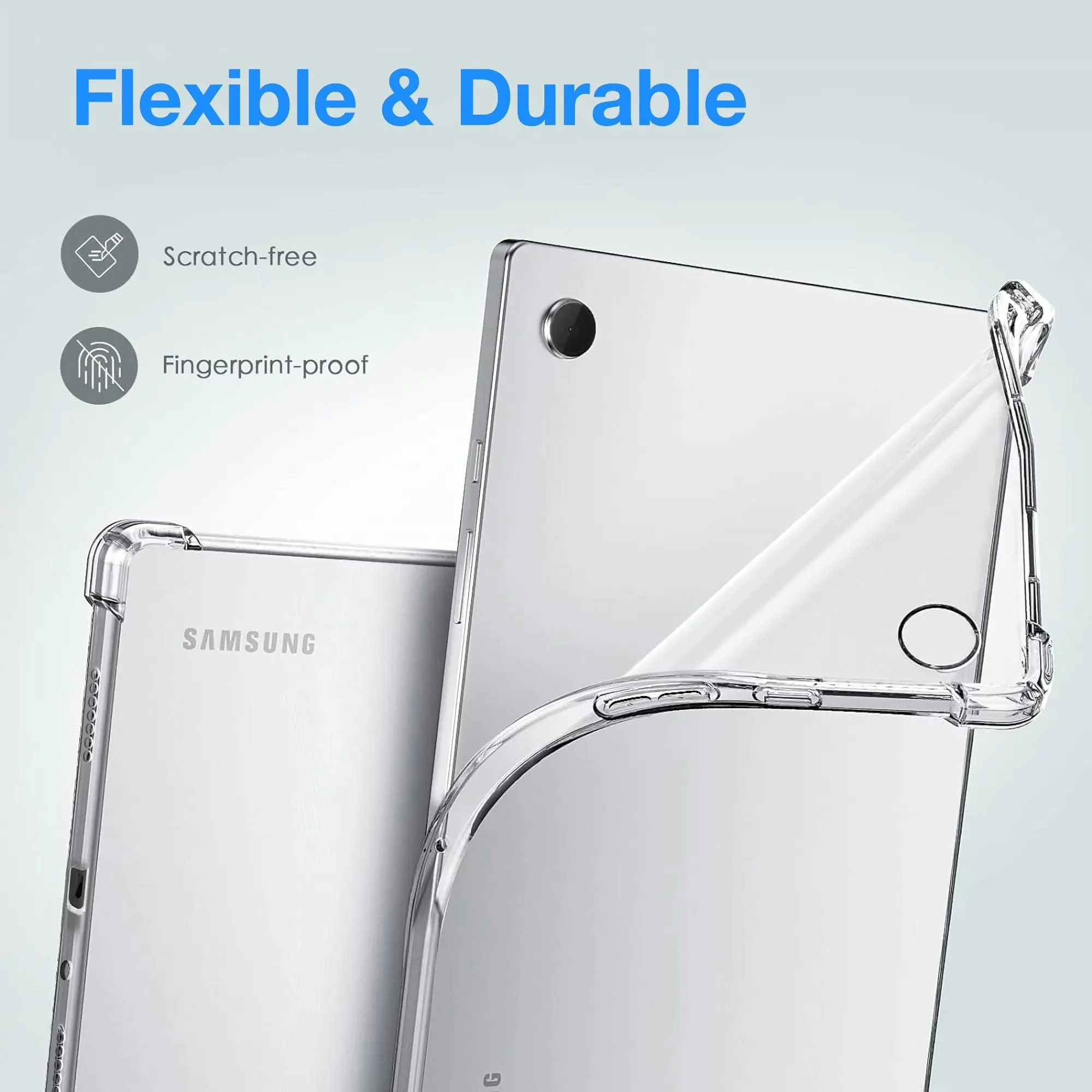 MEZON Samsung Galaxy Tab A9+ (11") Premium Thin Transparent Clear TPU Gel Case (SM-X210, X216)