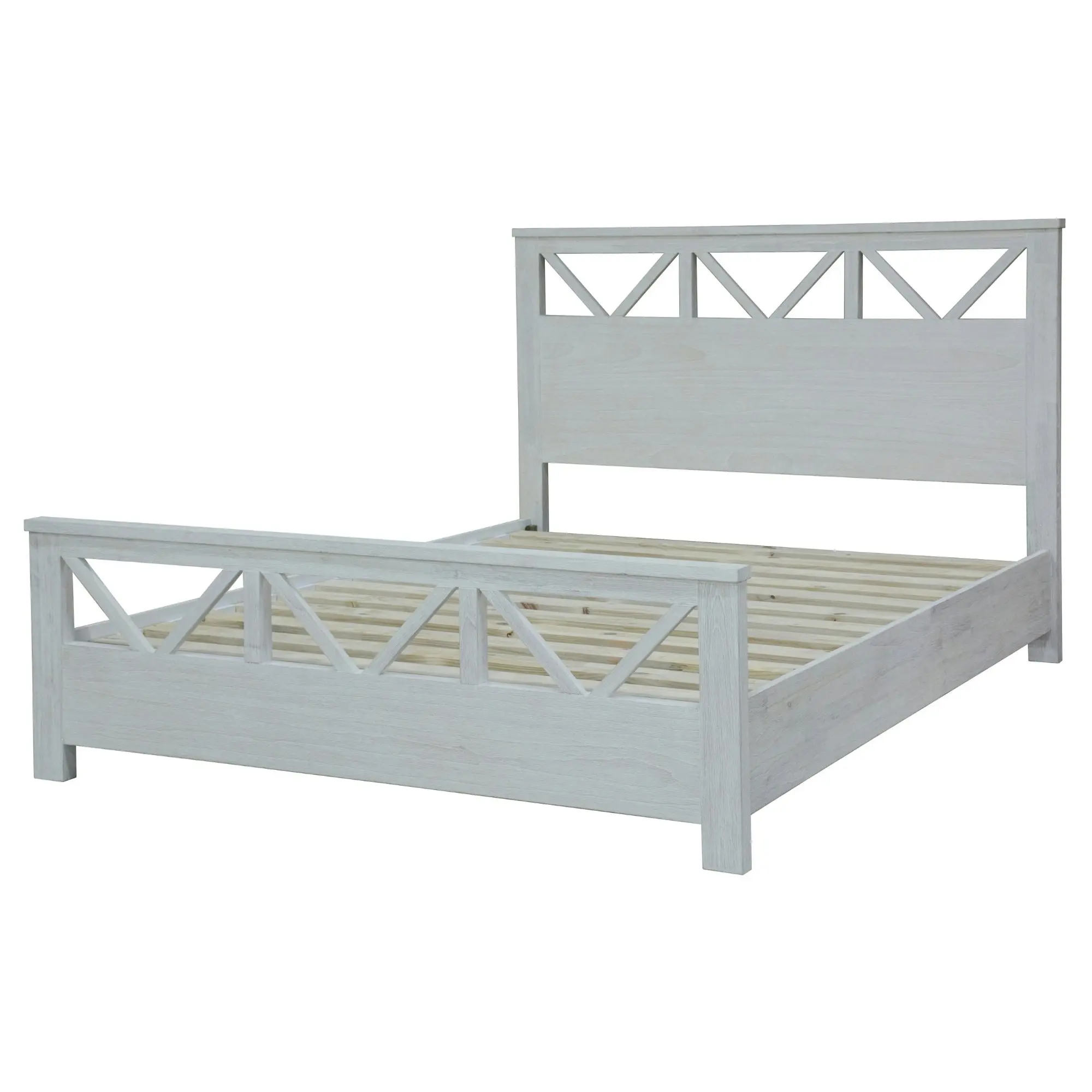 Myer 5pc Bed Frame Suite Bedside Dresser Package White Wash