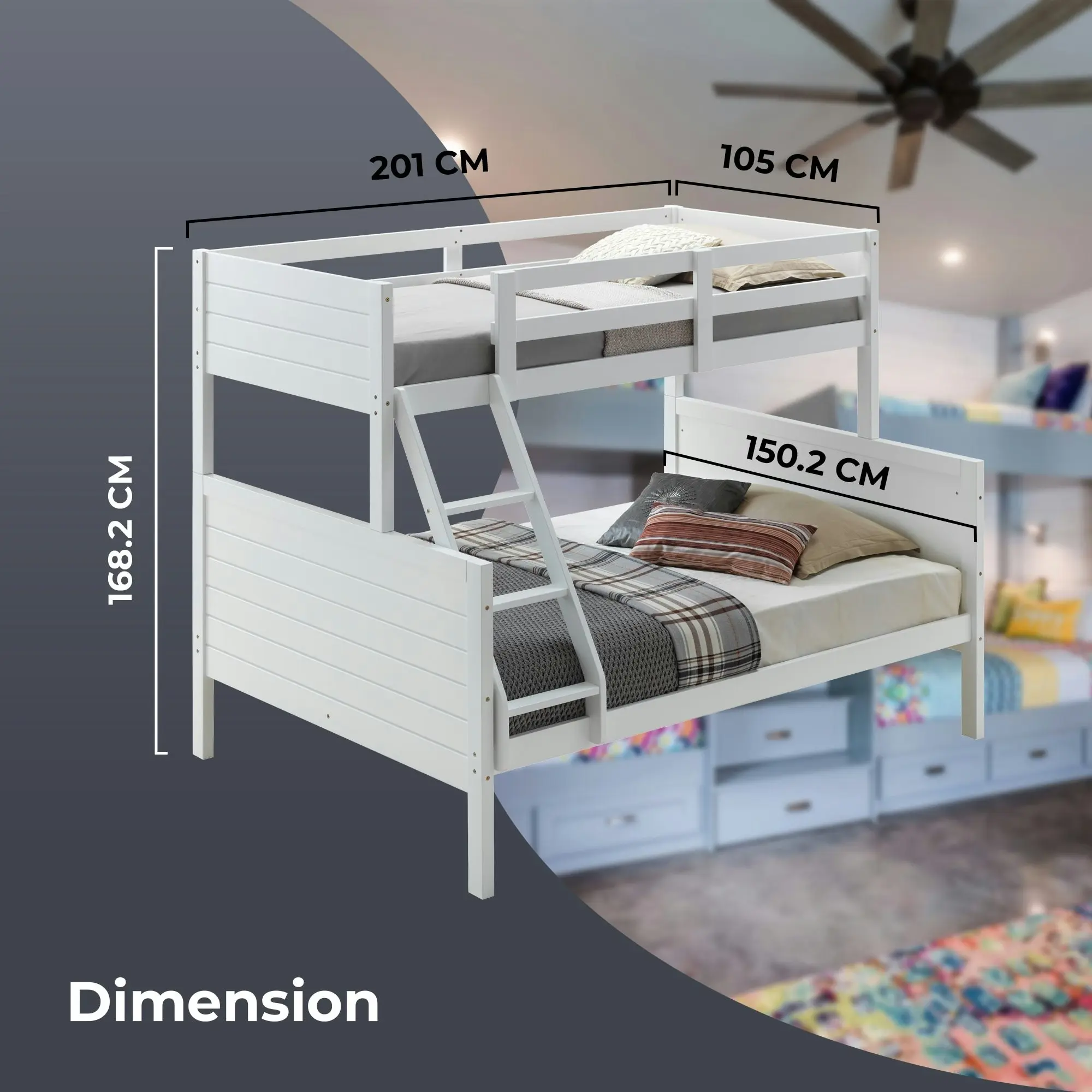 Zinnia Single Over Double Bunk Bed Frame