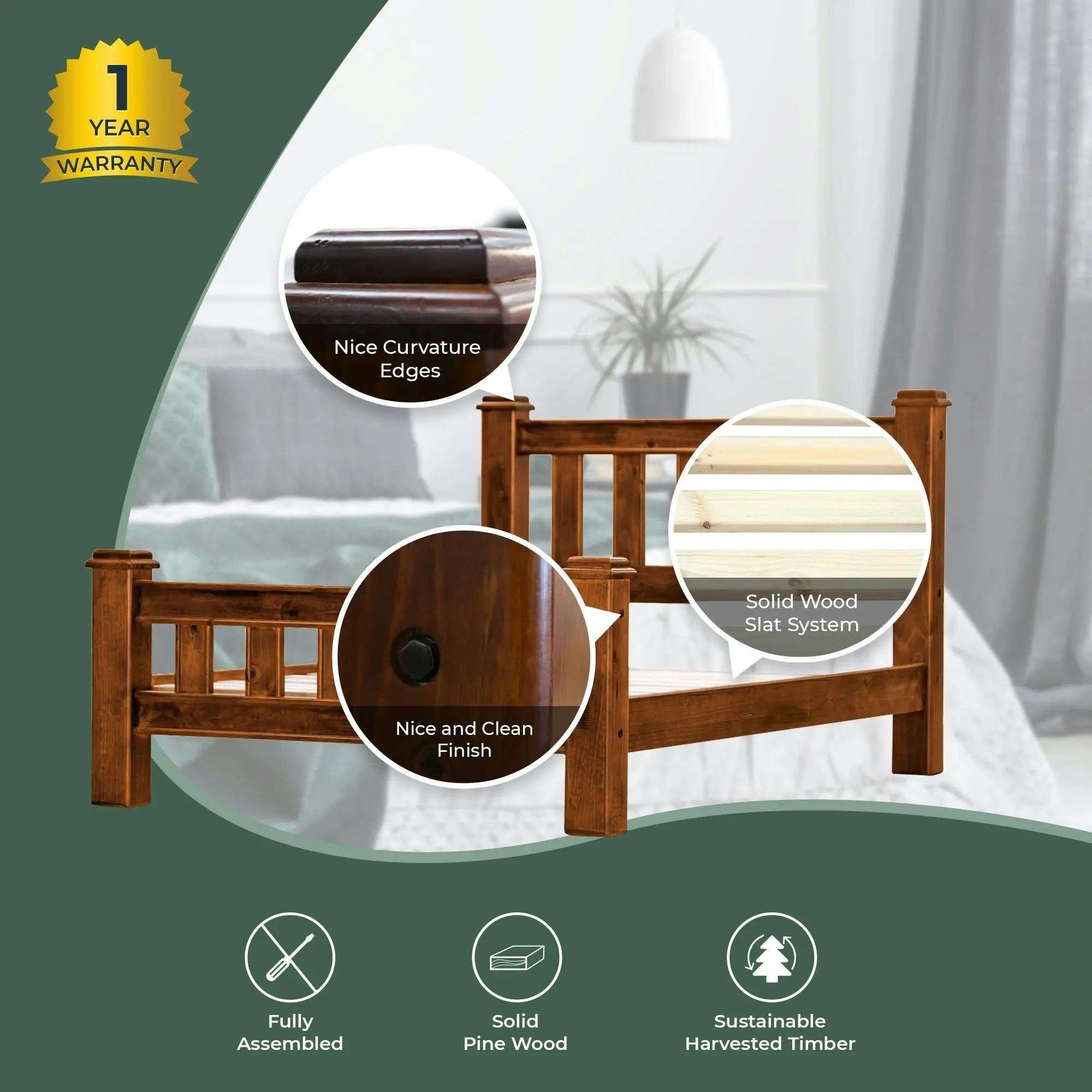 Umber Queen Bed Frame