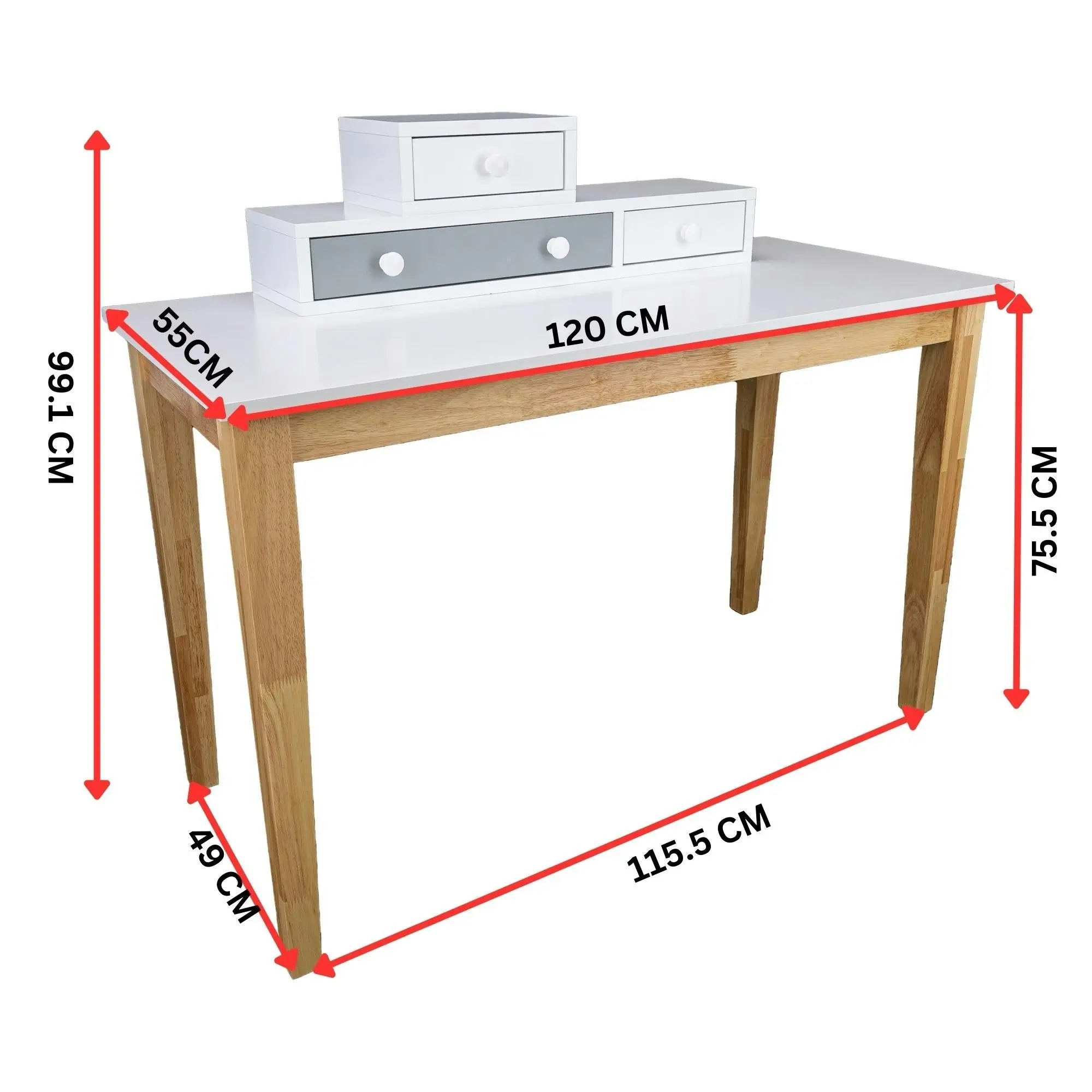 Reader Kids Study Desk Grey