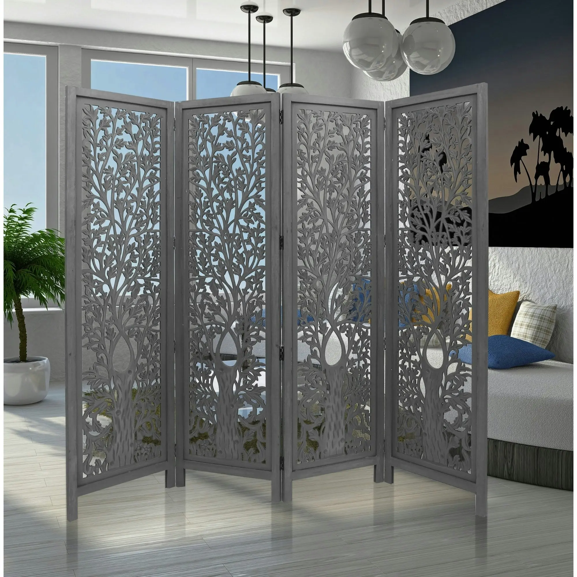 Life Dig Room Screen Divider Dark Grey