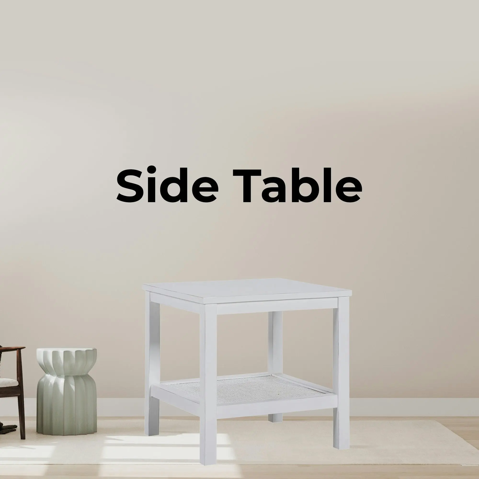 Jasmine 50cm Side Table White