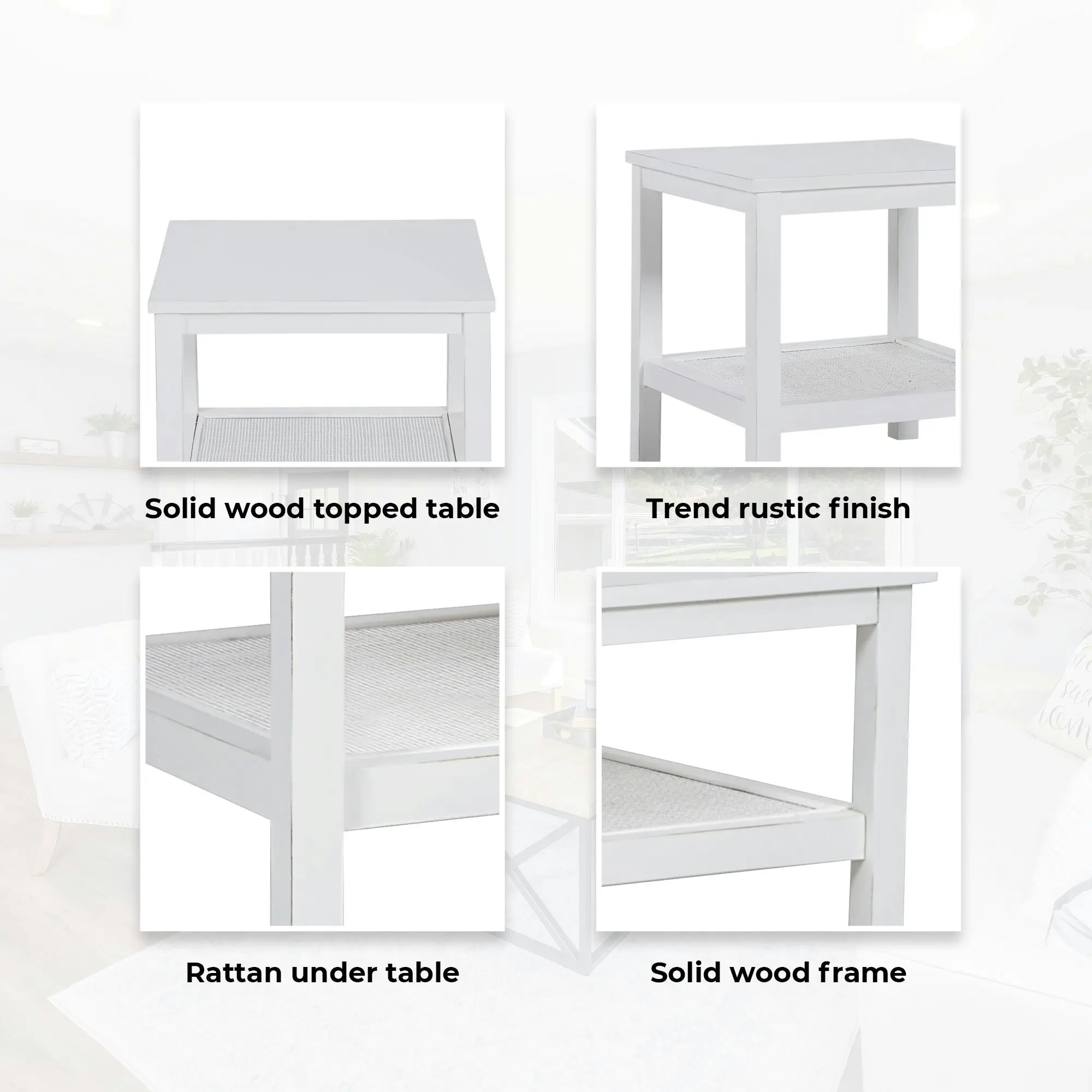 Jasmine 50cm Side Table White