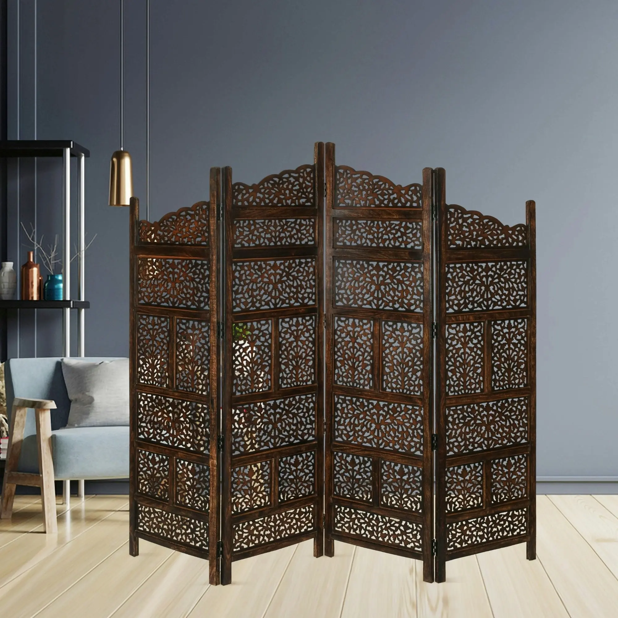 Vasco Room Screen Divider Burnt Brown