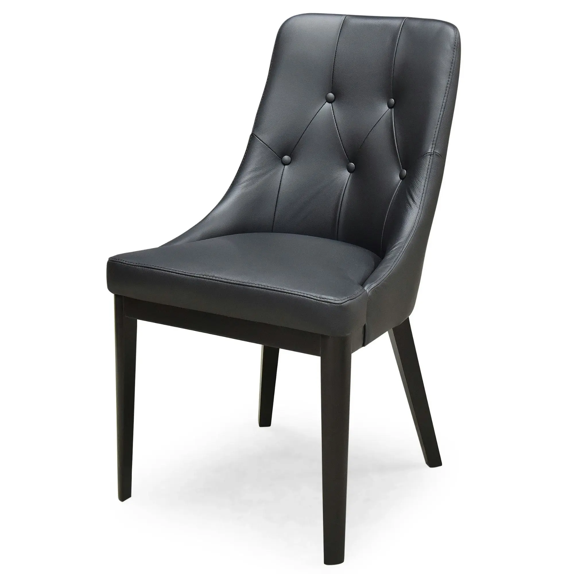 Jenny Set of 2 Leather Dining Chair Black