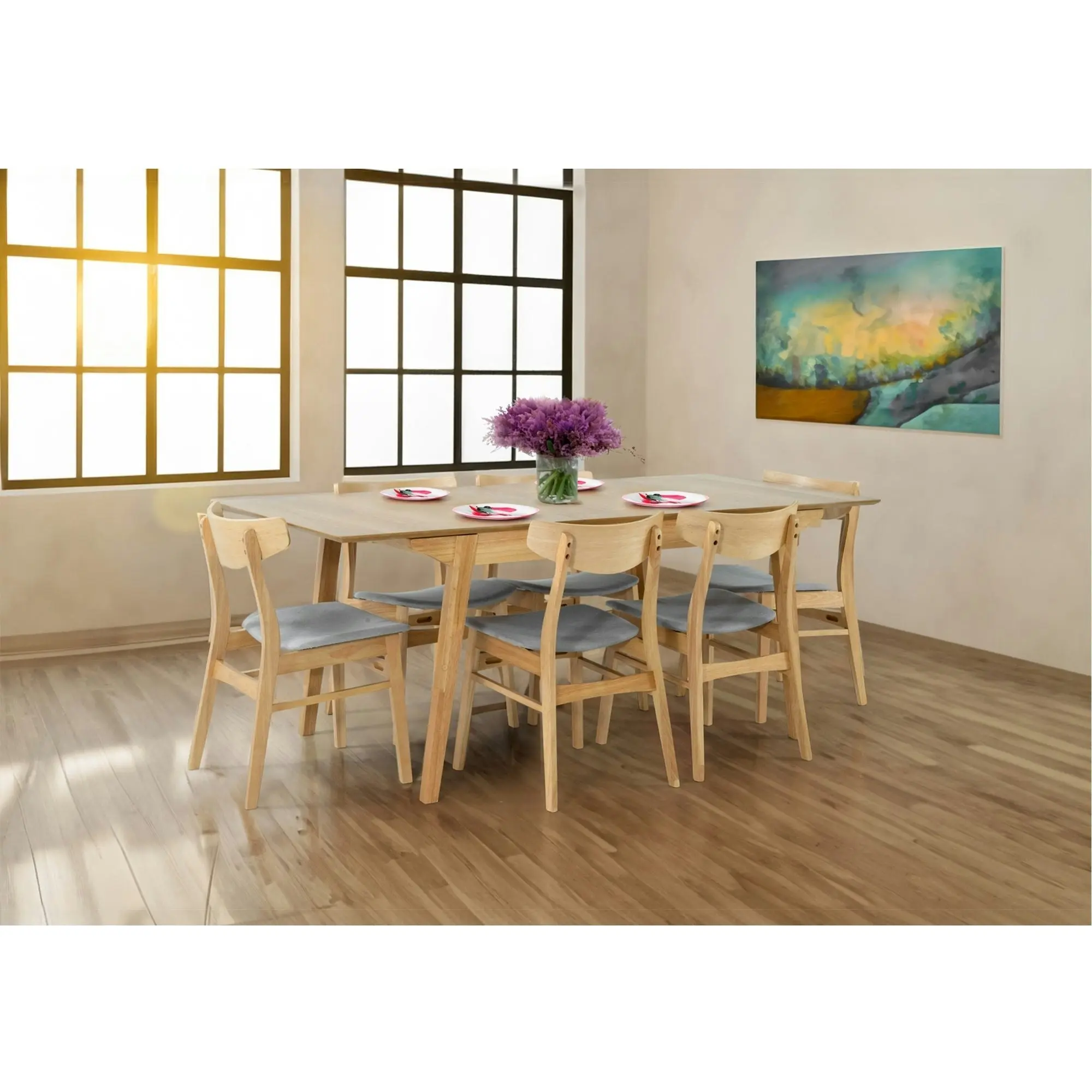 Cusco 7pc 150-190cm Extendable Dining Table Chair Set