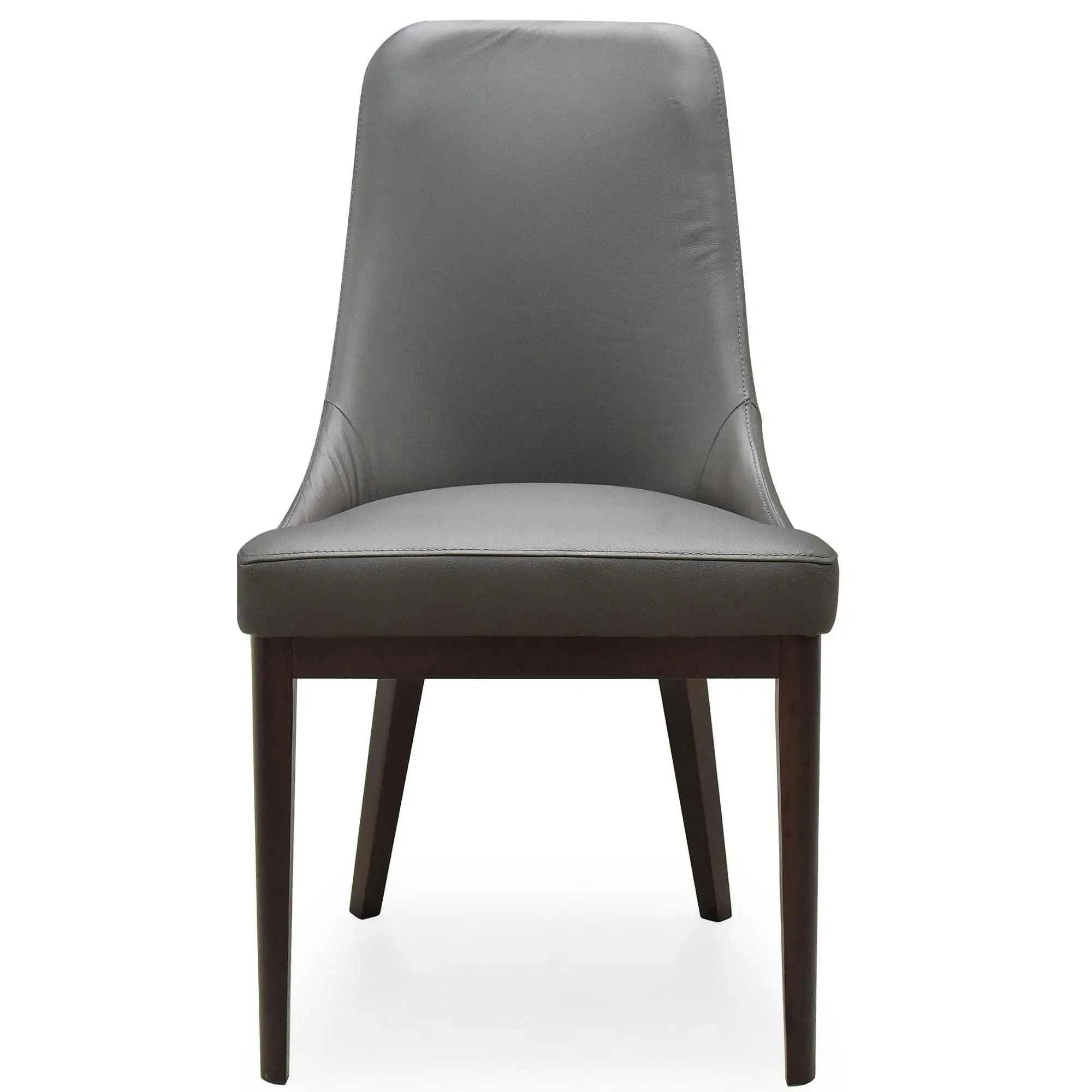 Claire Set of 2 Leather Dining Chair Dark Brown