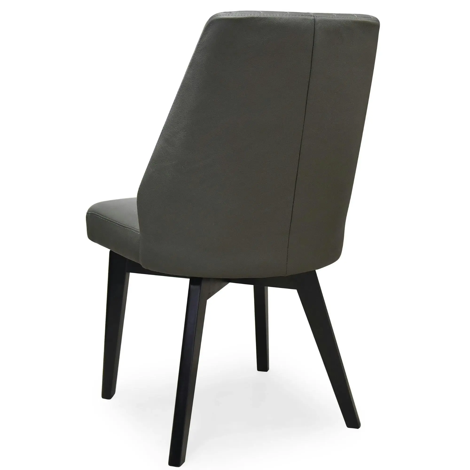 Shelby Set of 2 Leather Dining Chair Dark Grey