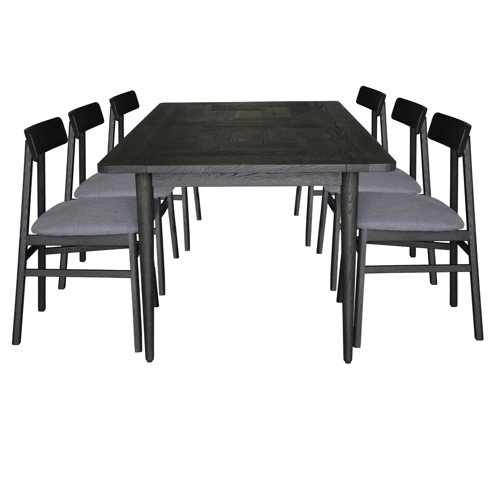 Claire 7pc Dining Table Fabric Seat Chair Set