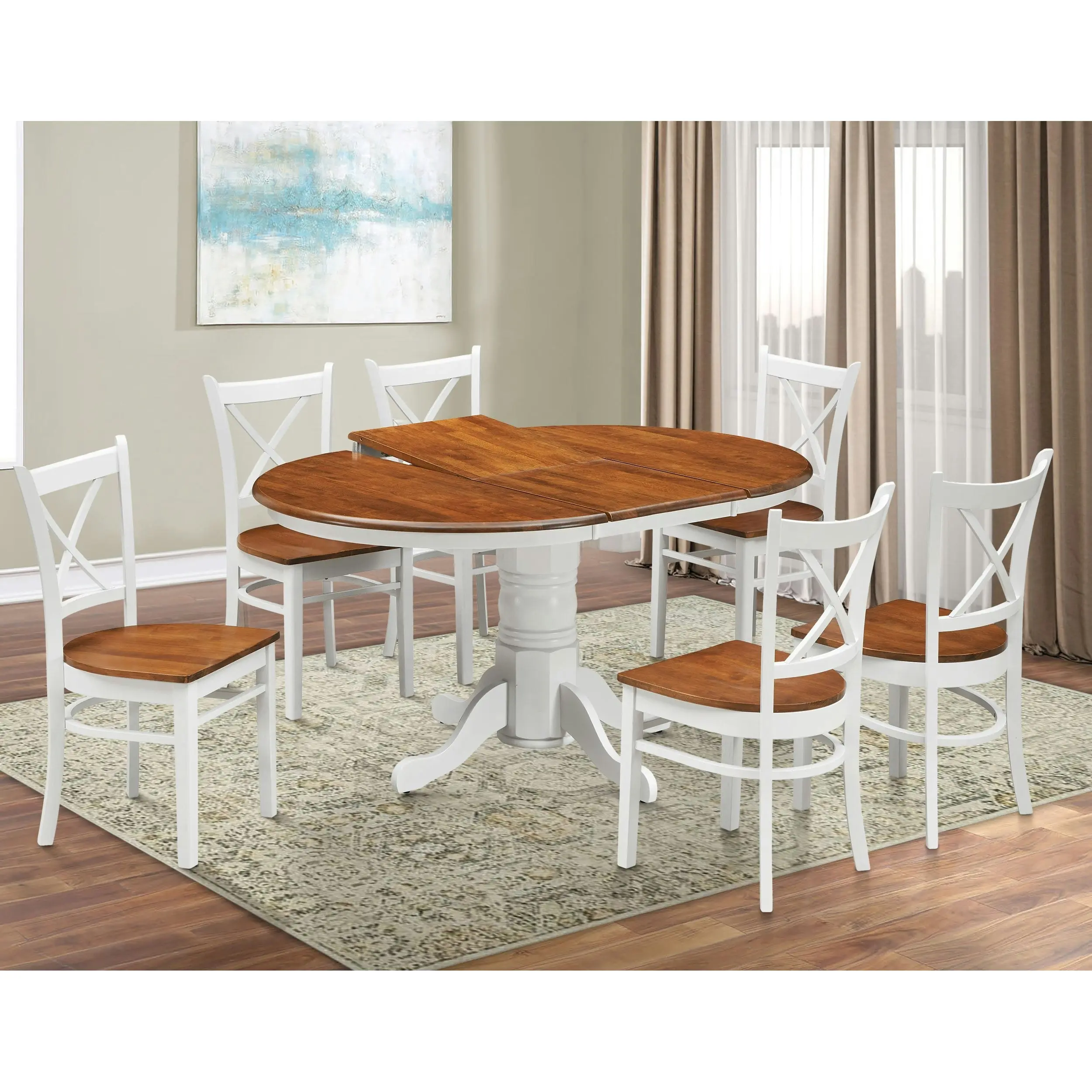 Lupin 106-150cm Extendable Round Dining Table