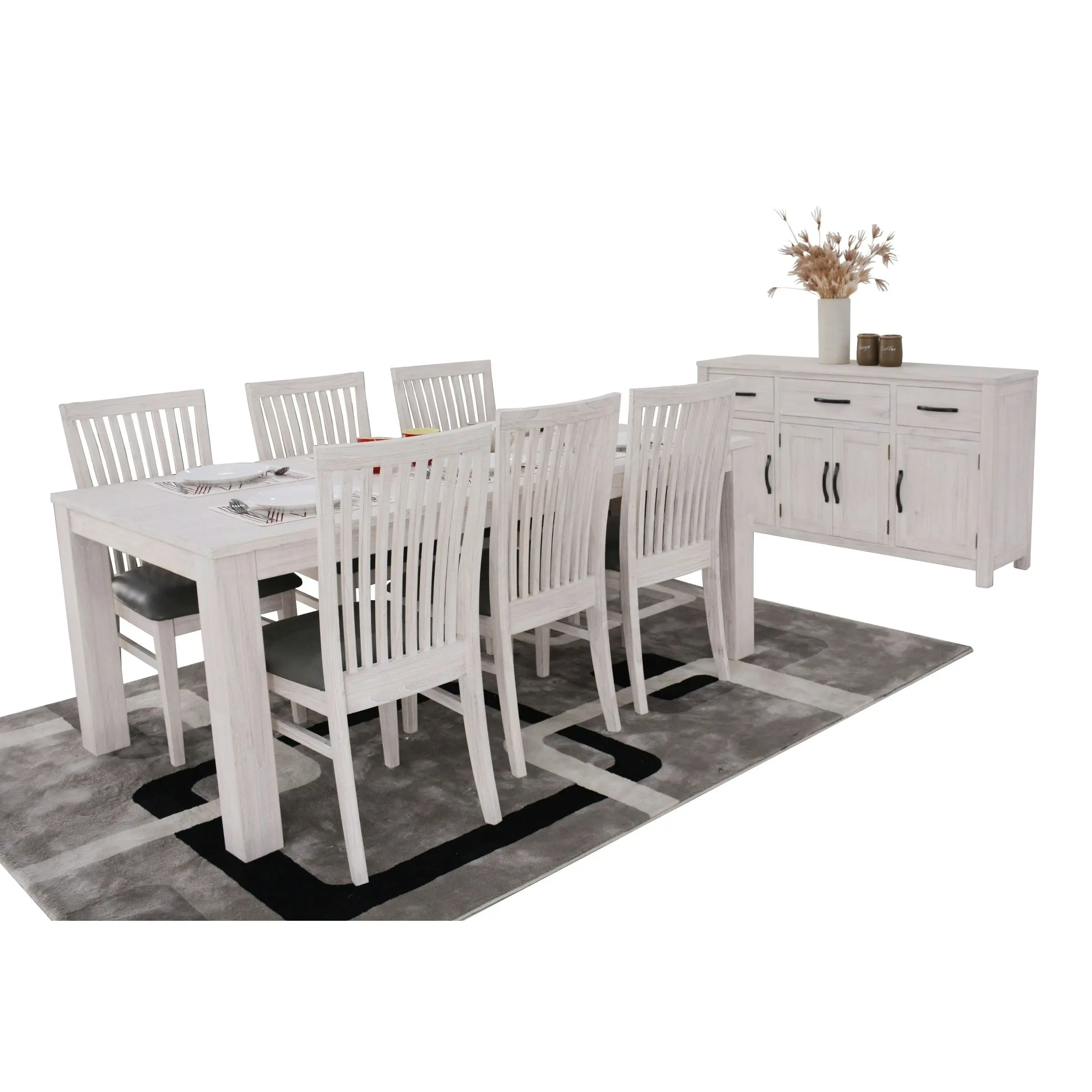 Foxglove 9pc 225cm Dining Table Chair Set