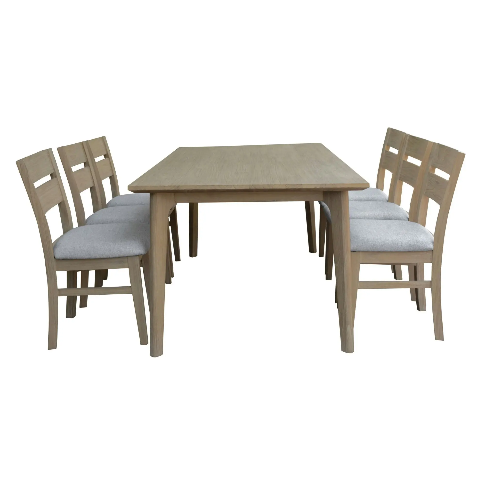 Tyler 7pc 180cm Dining Table Chair Set Brushed Smoke