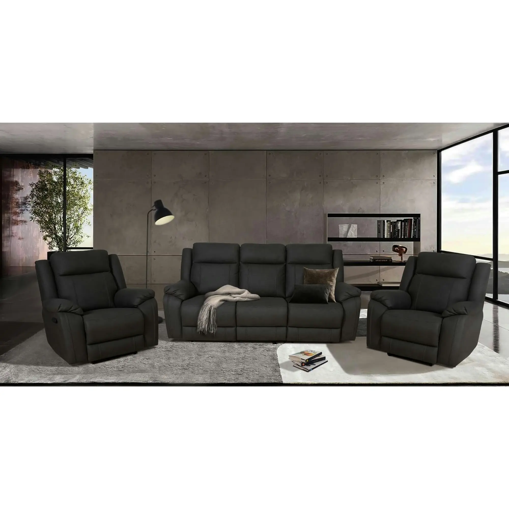 Victor 2 Seater Electric Recliner Sofa Lounge Onyx