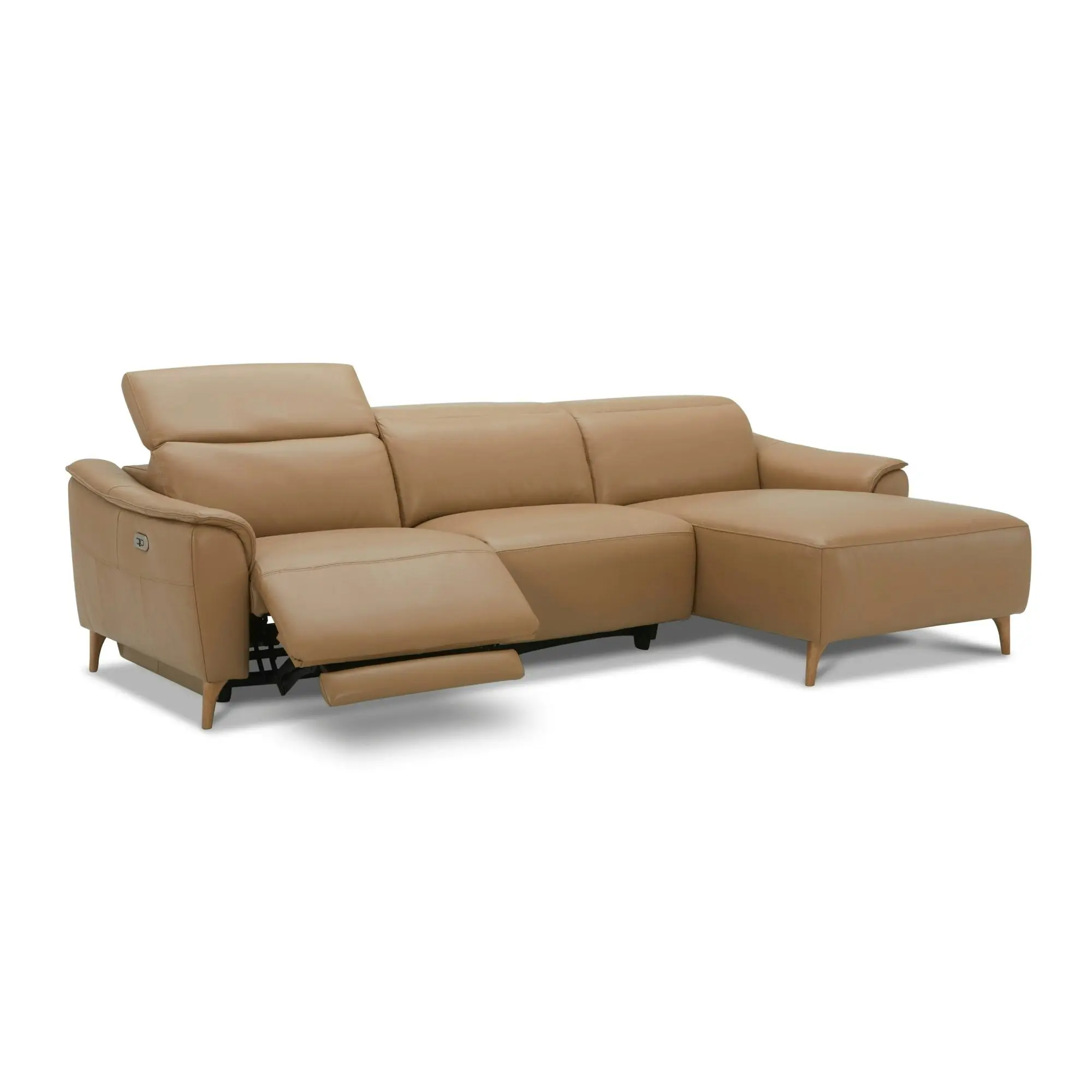 Inala 2 Seater Leather Electric Recliner Chaise Sofa