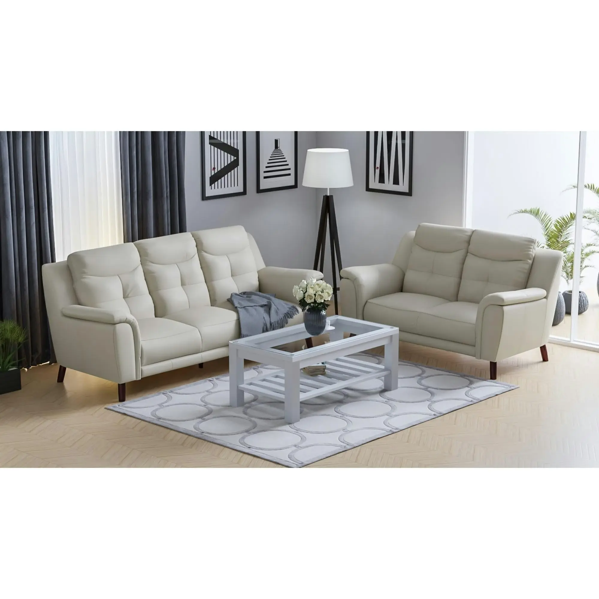 Opal 2 Seater Leather Sofa