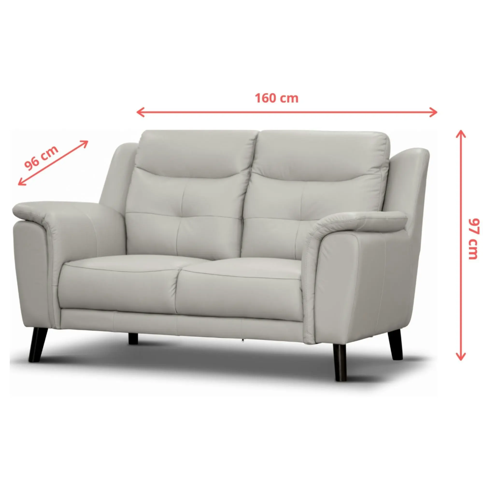 Opal 2 Seater Leather Sofa