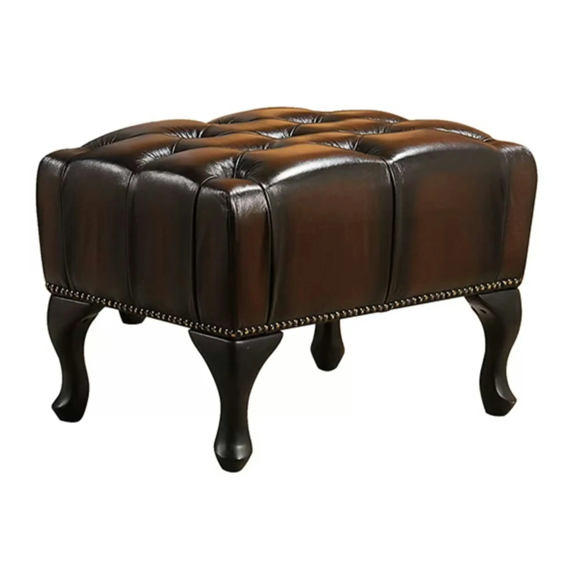 Max Chesterfield Leather Ottoman