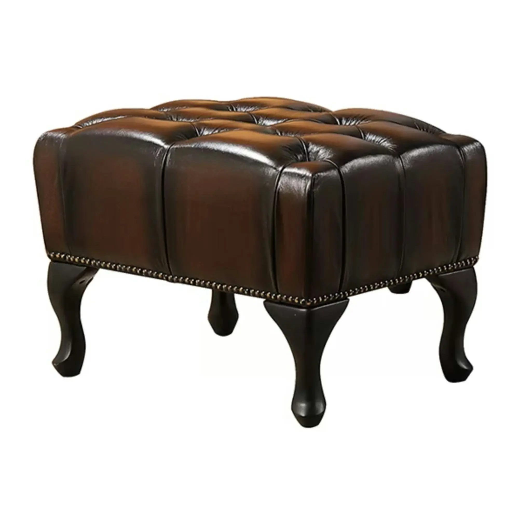 Max Chesterfield Leather Ottoman