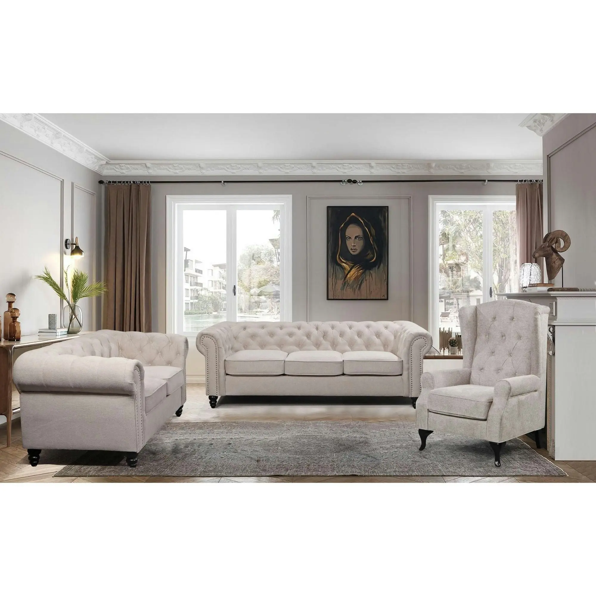 Mellowly 3 Seater Sofa Beige