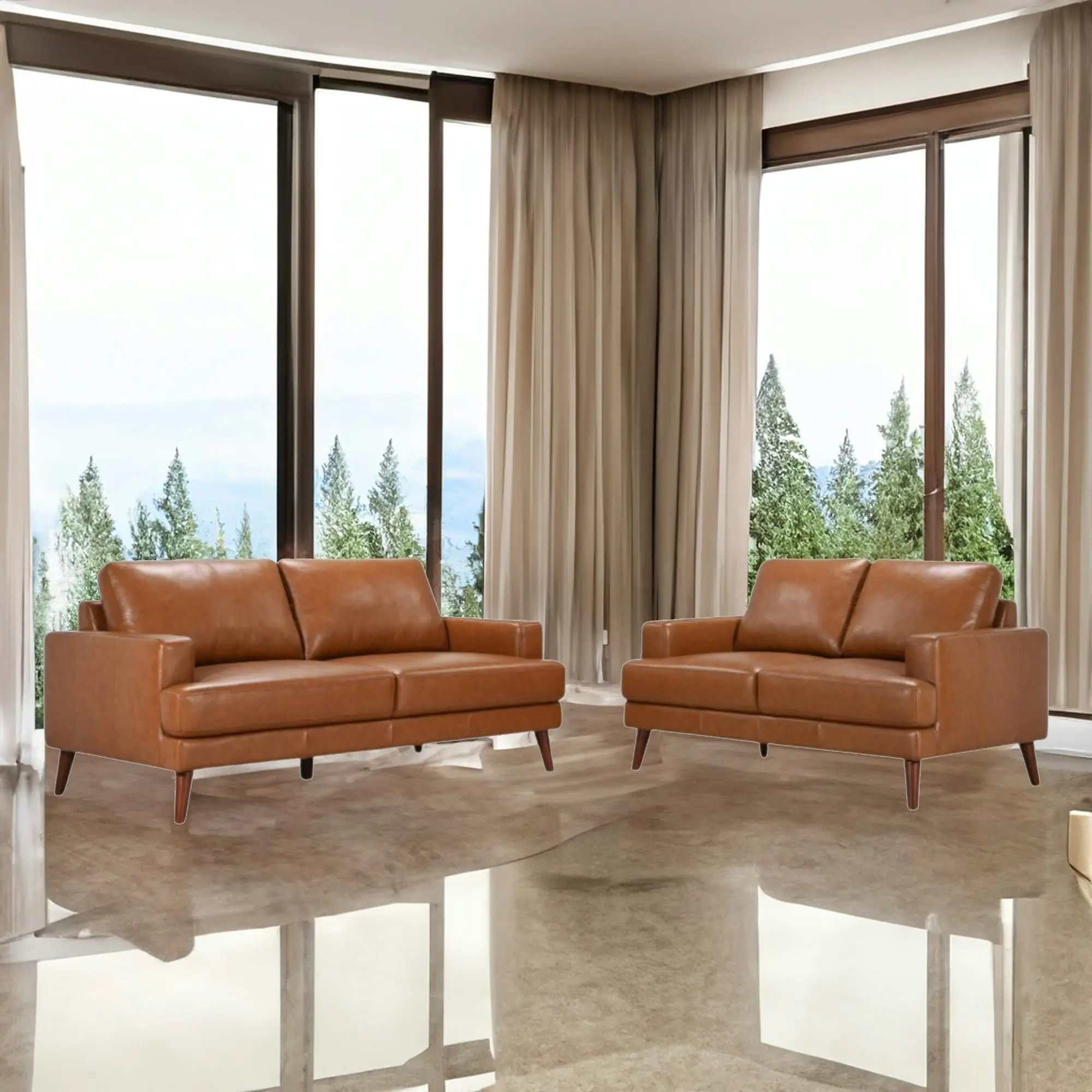 Matilda 2 + 3 Seater Leather Sofa Set