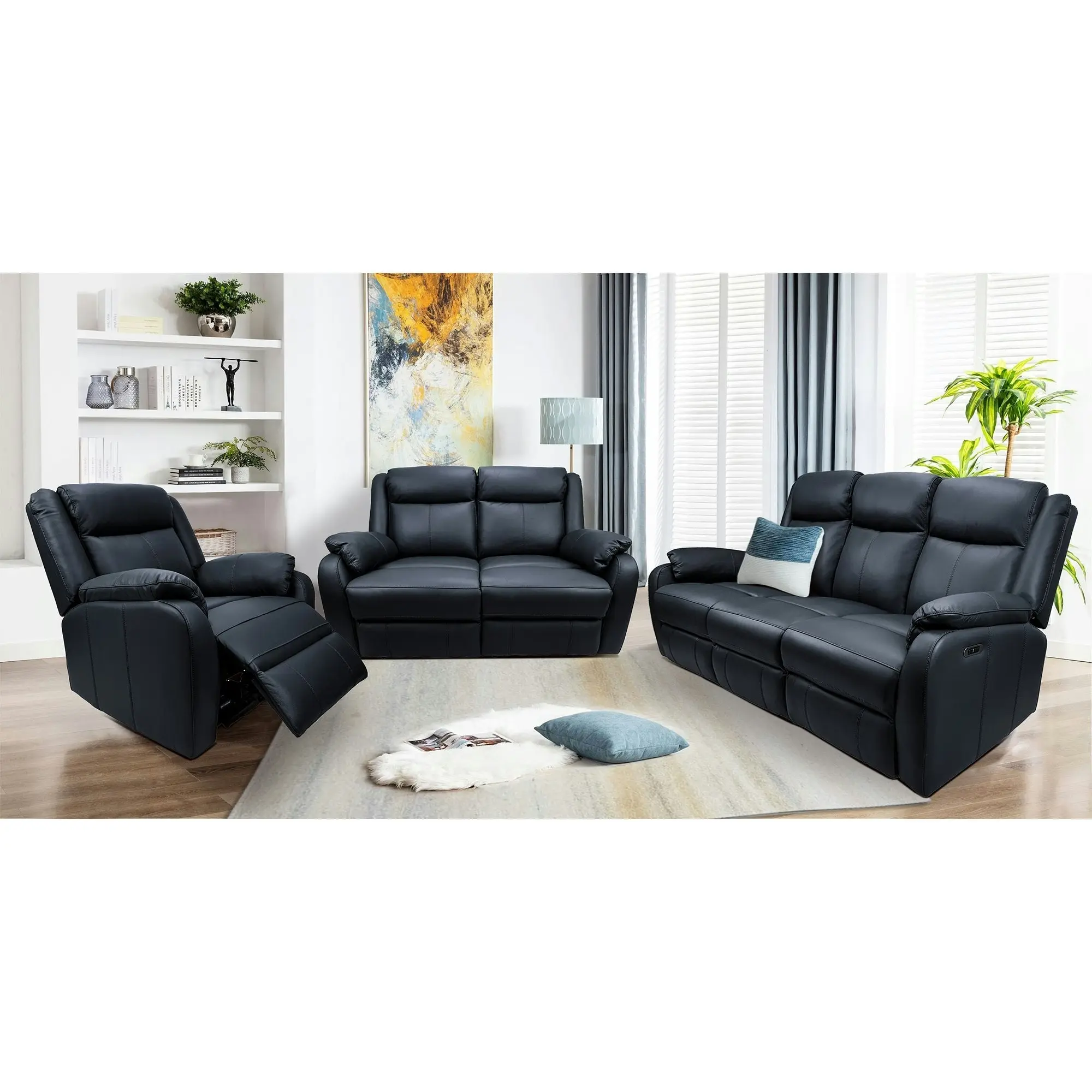 Bella 3 Seater Leather Electric Recliner Sofa Lounge