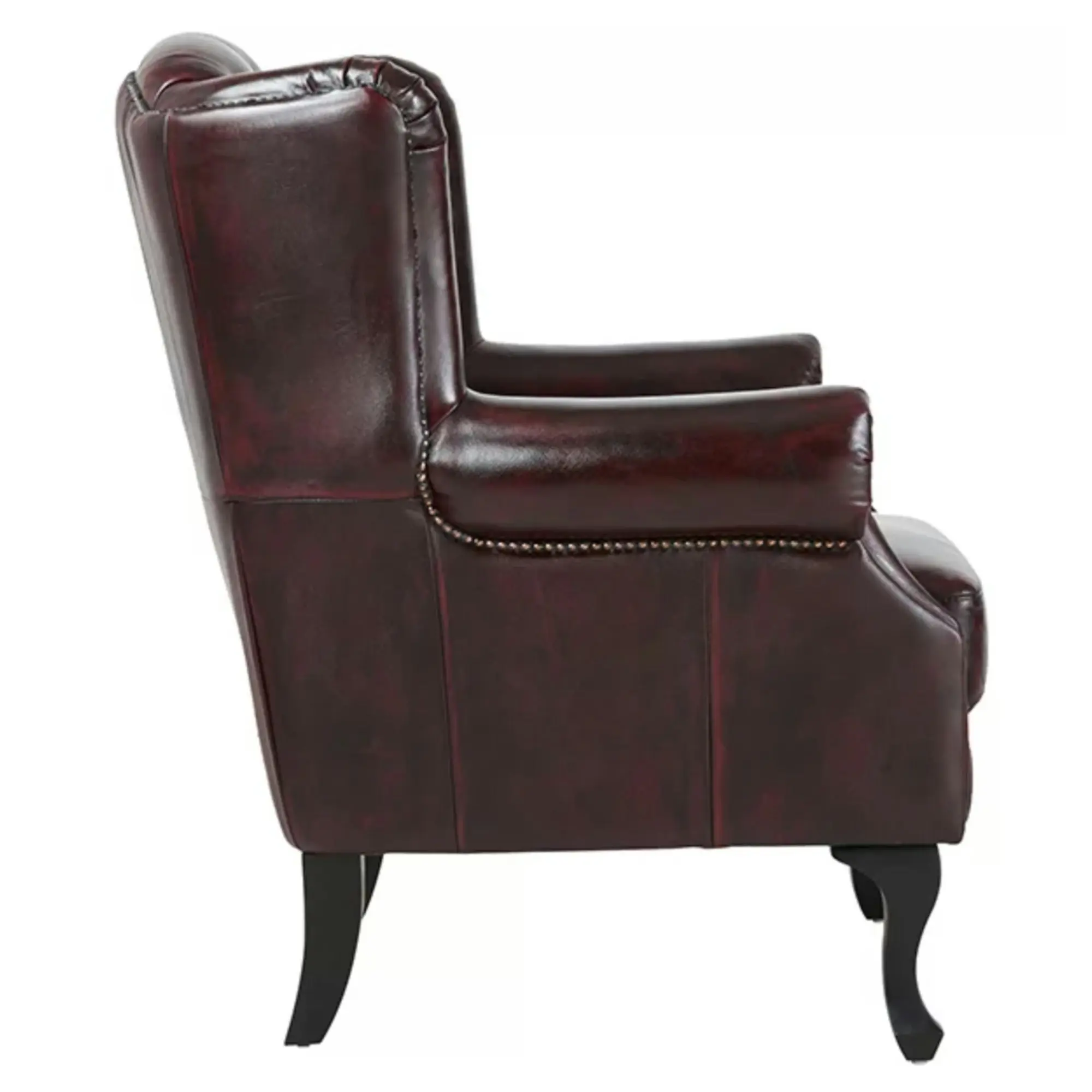 Max Chesterfield Leather Armchair Ottoman