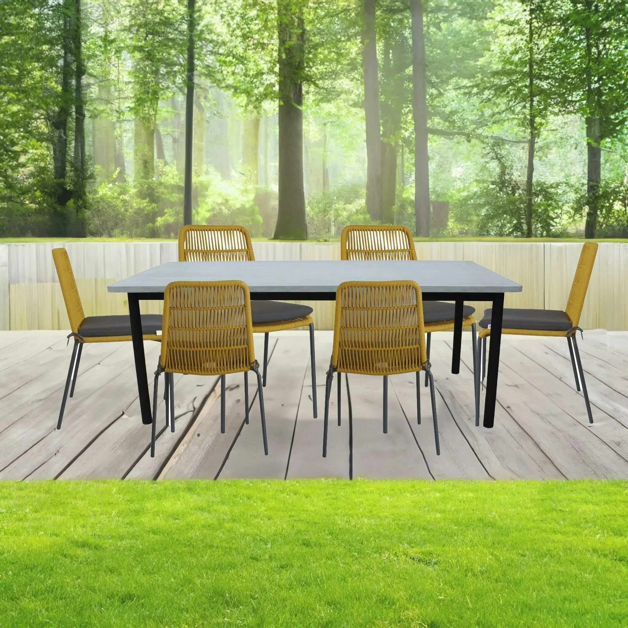 Lara 2pc Outdoor Dining Chair Yellow